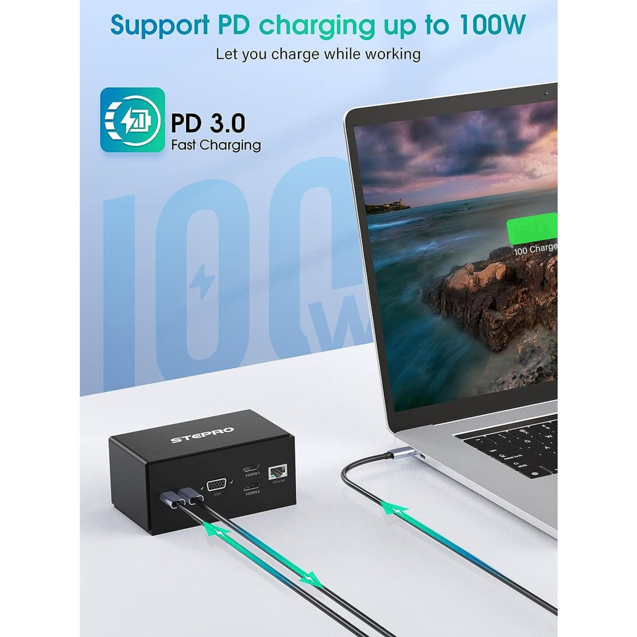 Stepro 14-in-1 USB-C Docking Station Monitors product image