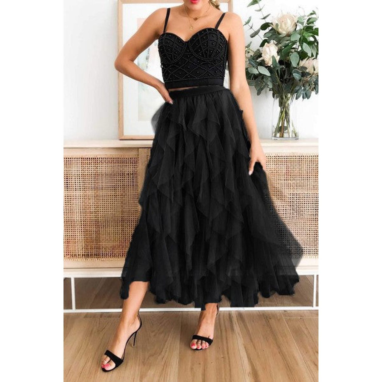 Women's Tulle Tiered Maxi Skirt product image