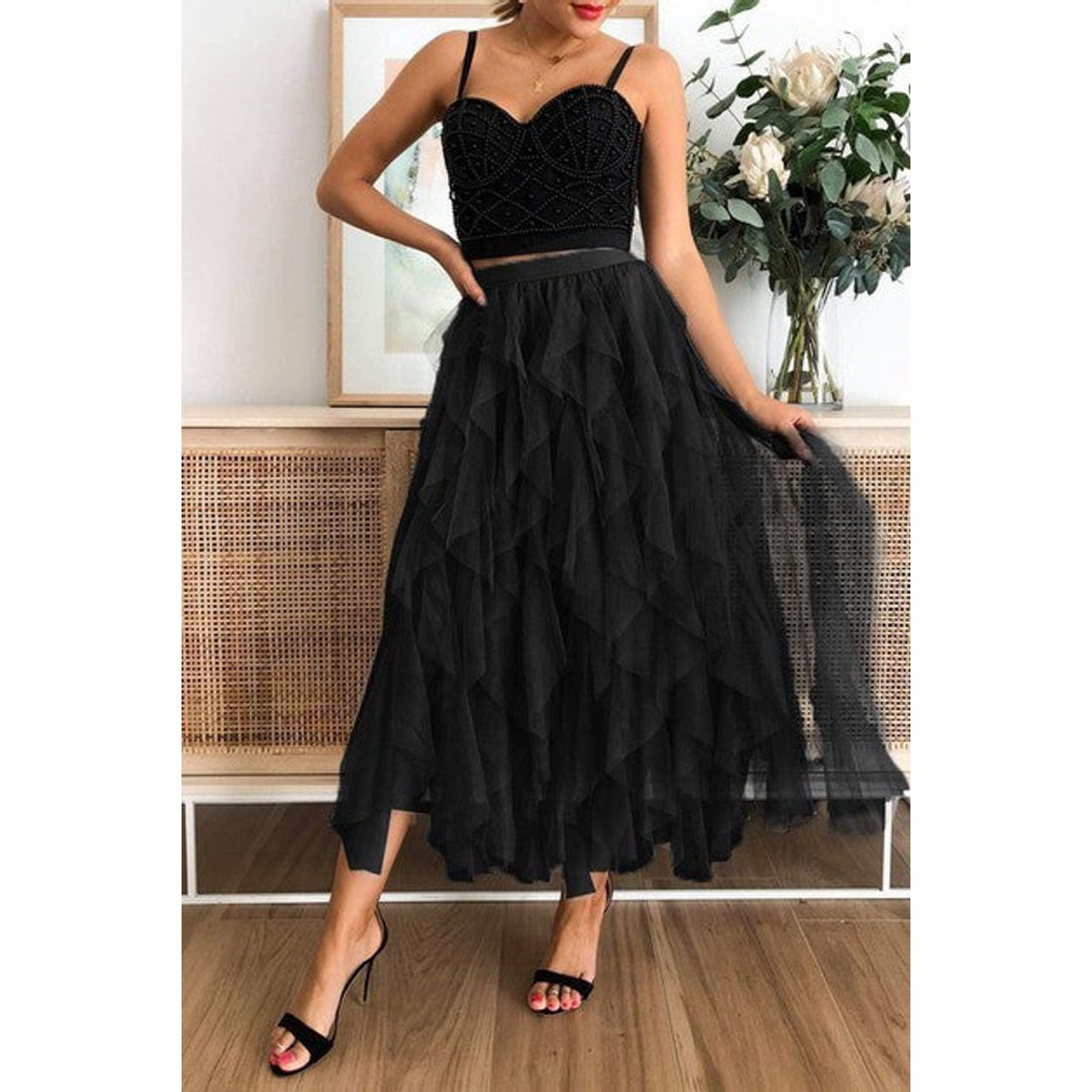 Women's Tulle Tiered Maxi Skirt product image