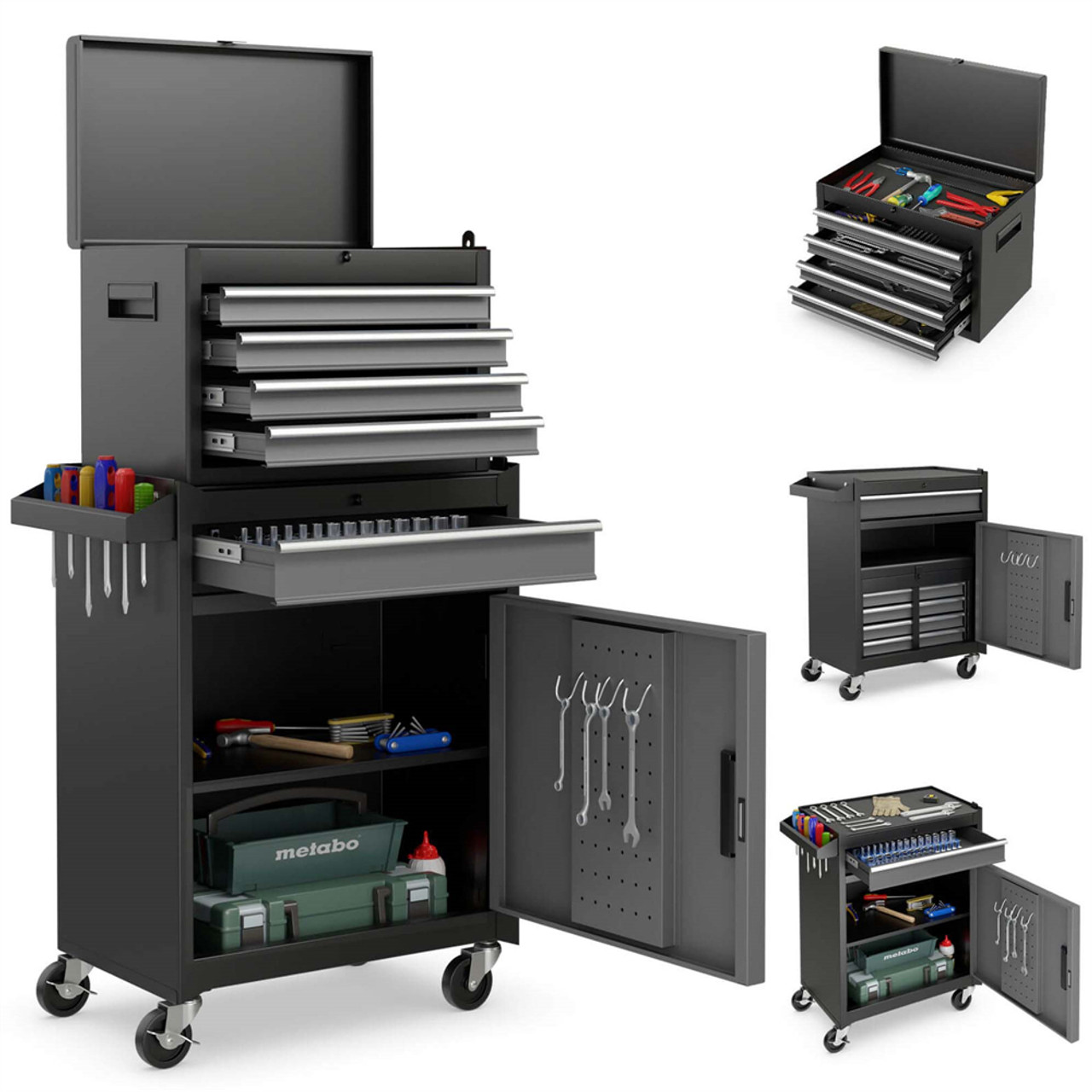 2-in-1 Tool Chest and Cabinet with 5 Drawers product image