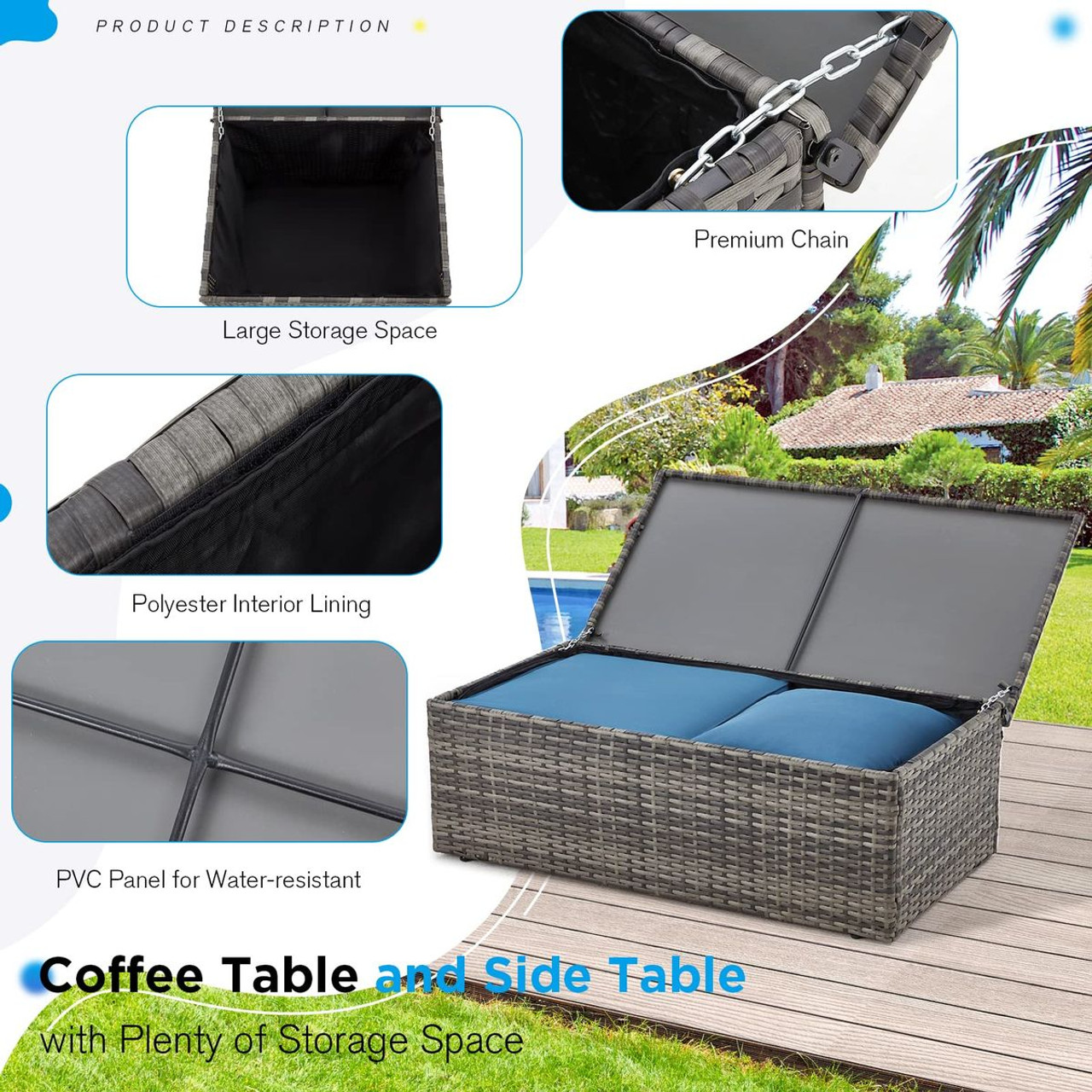 Outdoor Rattan 7-Piece Conversation Set product image
