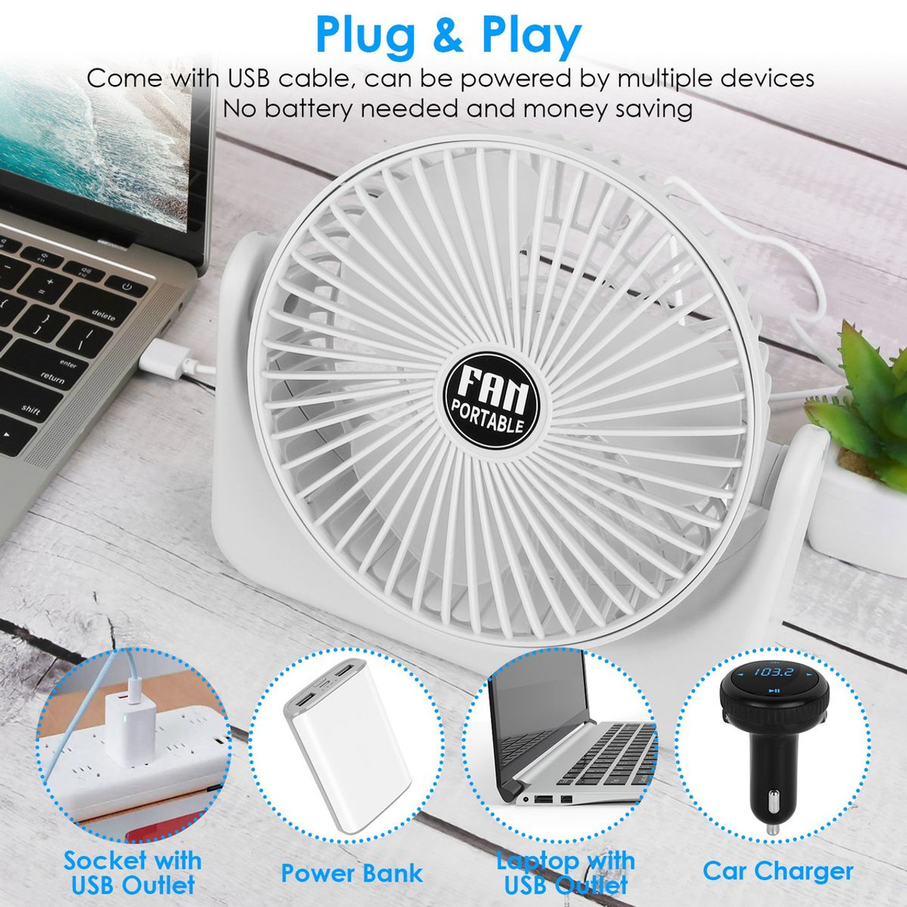 iMounTEK® 2-Speed USB Desktop Fan product image