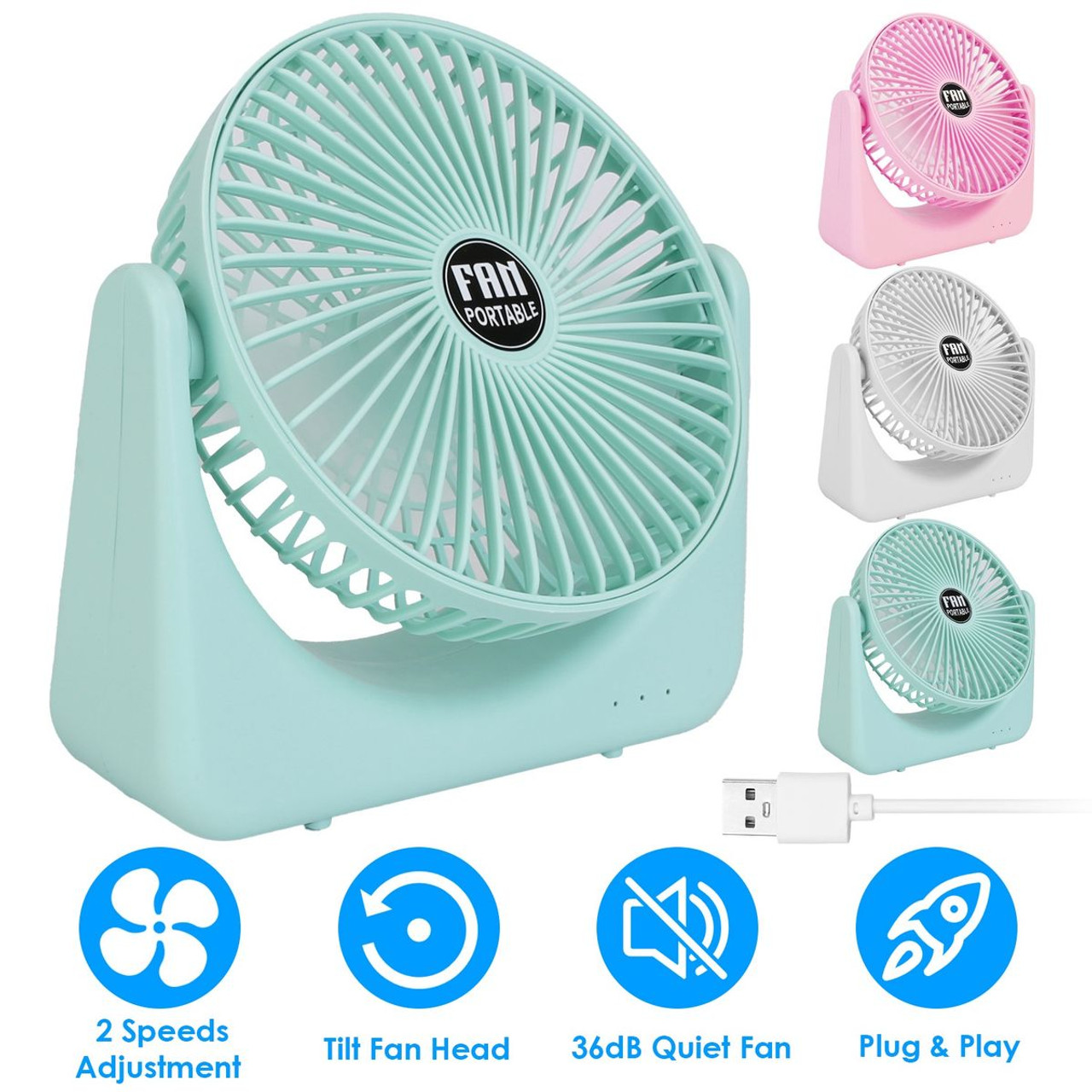 iMounTEK® 2-Speed USB Desktop Fan product image