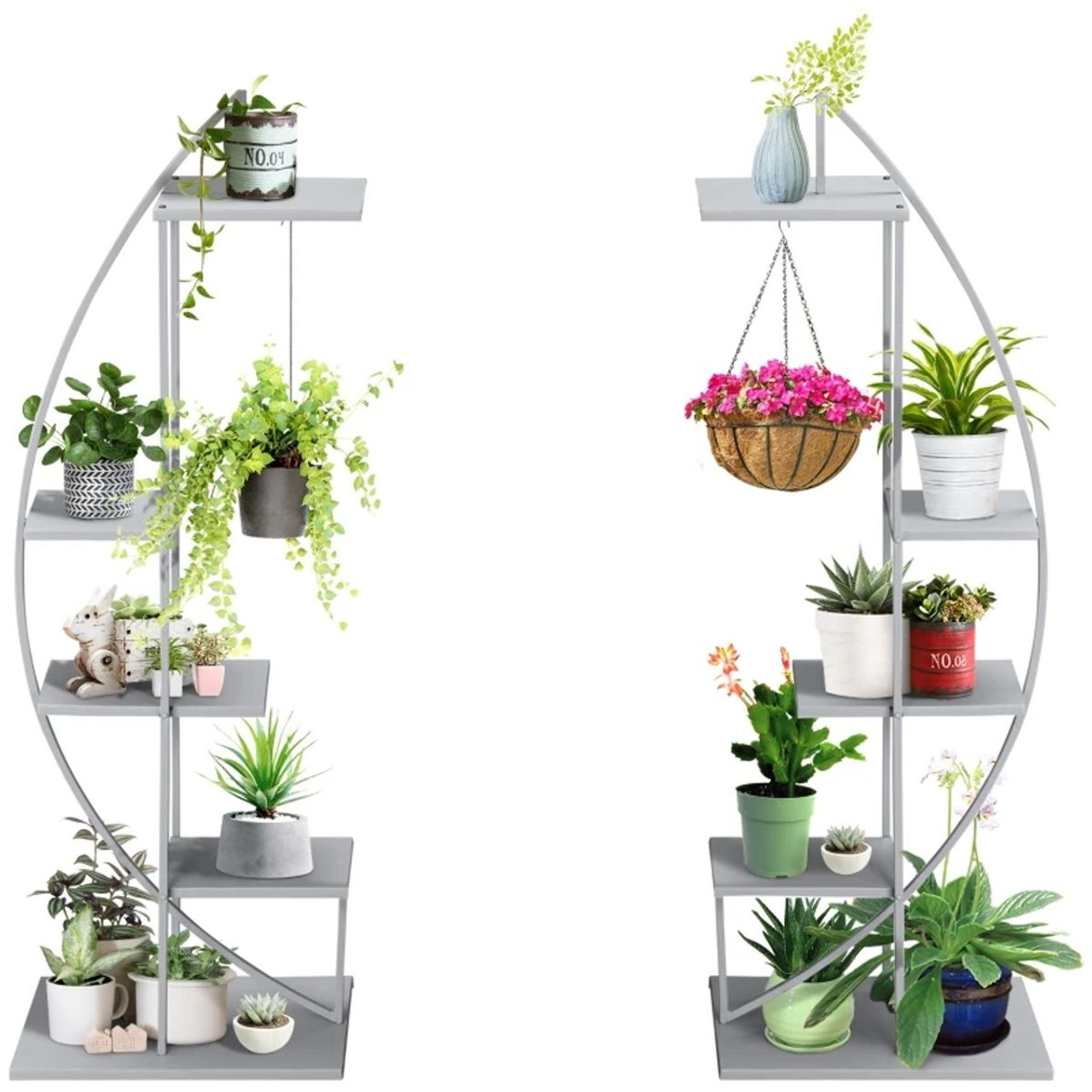 5-Tier Curved Metal Plant Stands (Set of 2) product image