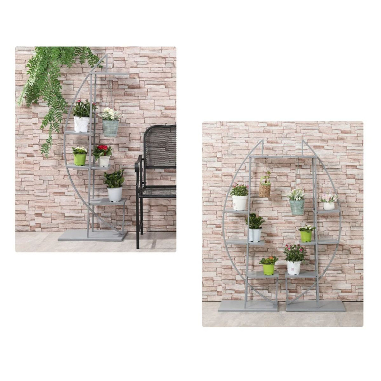 5-Tier Curved Metal Plant Stands (Set of 2) product image