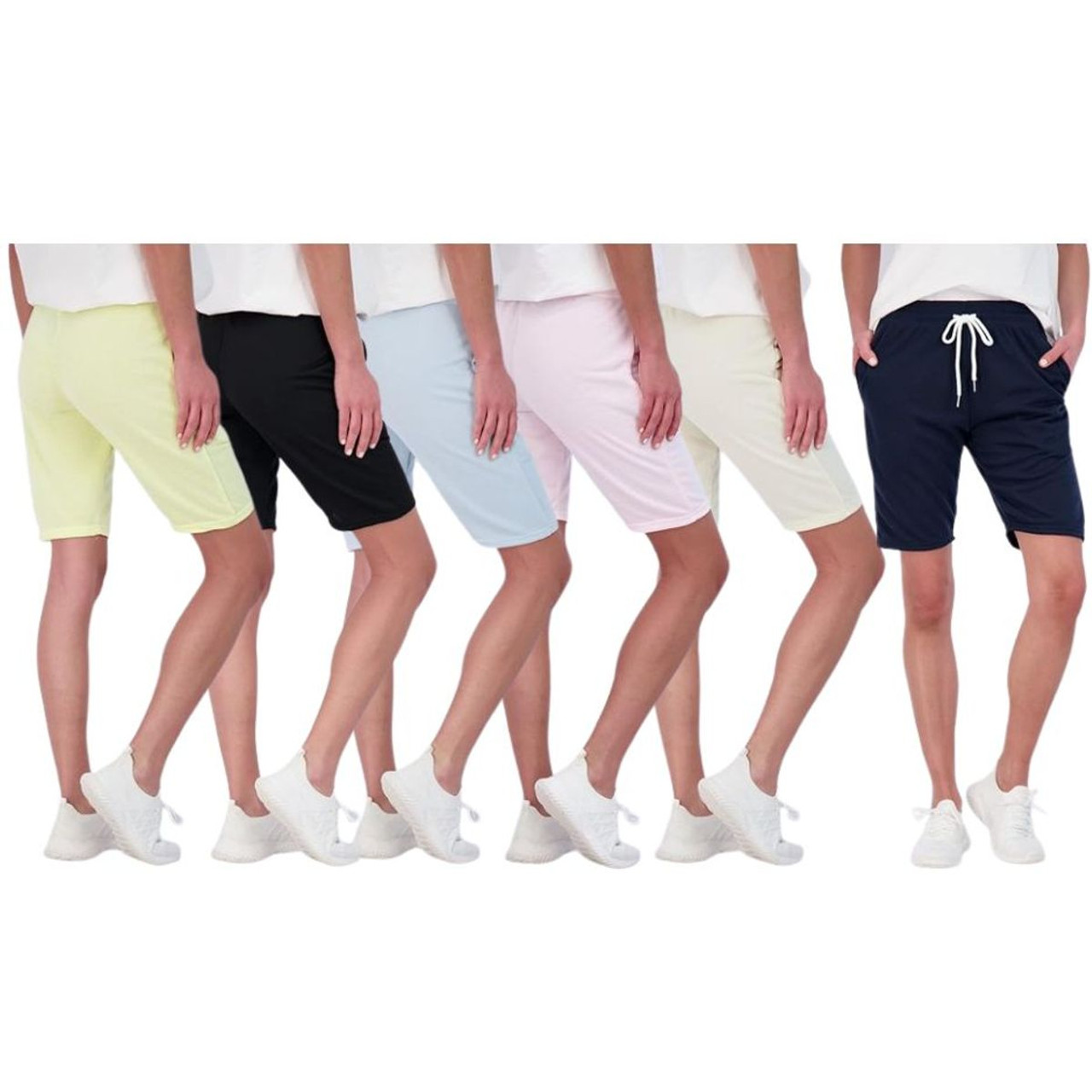 Women's Cotton French Terry Bermuda Shorts with Pockets (6-Pair) product image