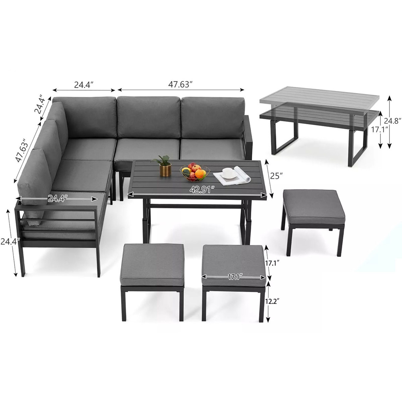 7-Piece Aluminum Patio Furniture Set product image