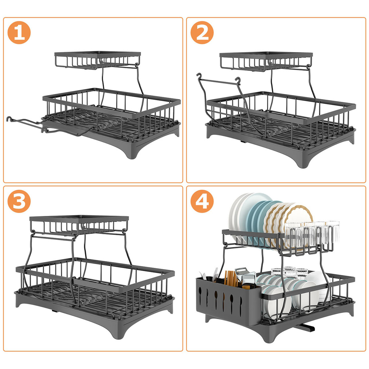 NewHome™ Dish-Drying Rack with Drainboard product image