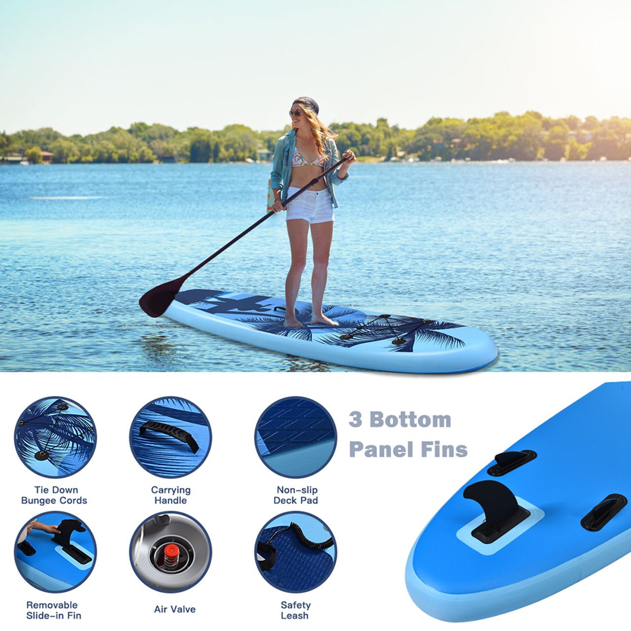 9.8 to 11-Foot Blue Beach Surfer Inflatable Stand-up Paddle Board product image