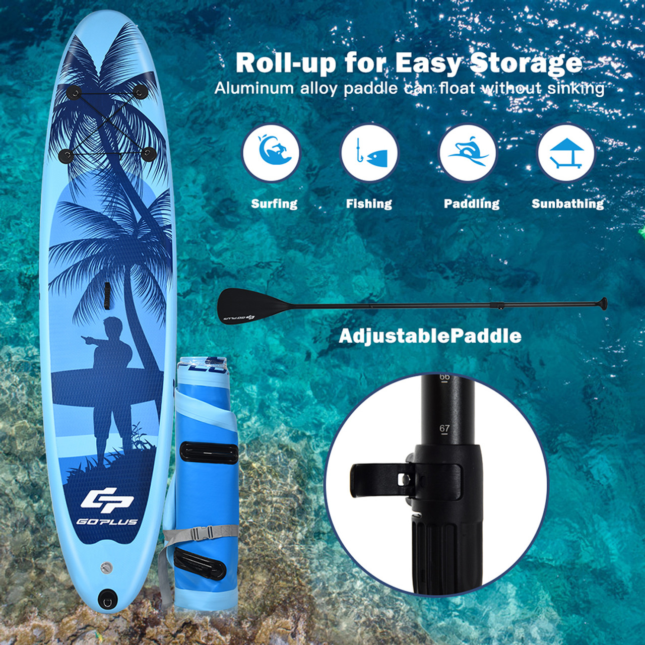 9.8 to 11-Foot Blue Beach Surfer Inflatable Stand-up Paddle Board product image