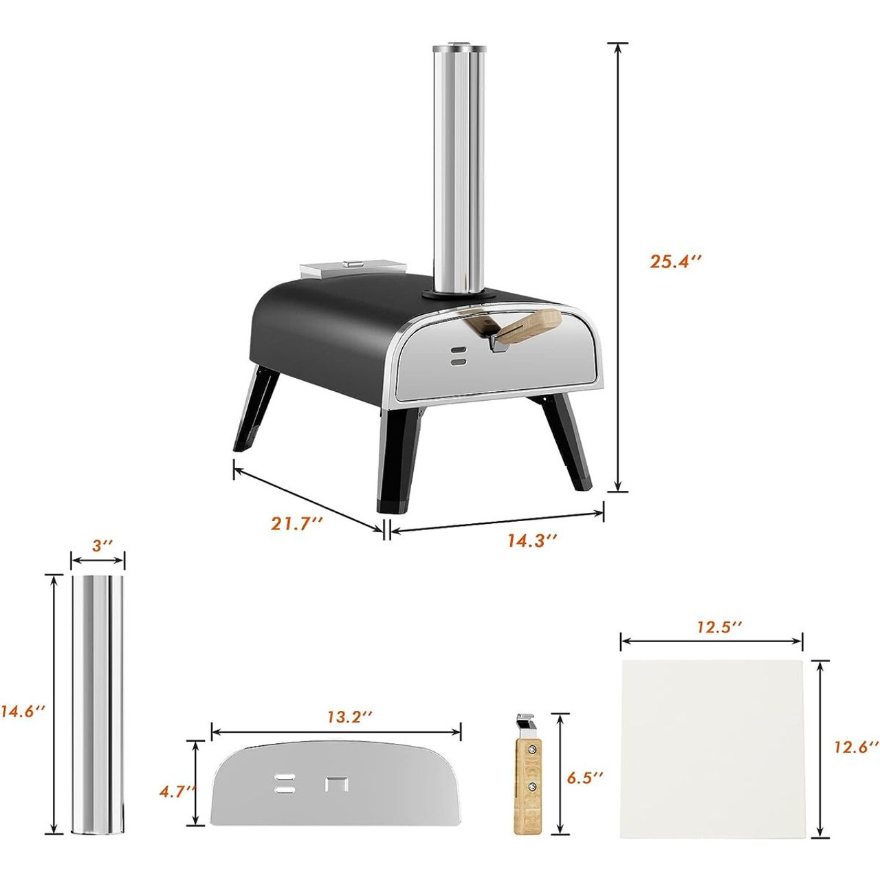 aidpiza Outdoor 12" Wood Fired Pizza Oven product image