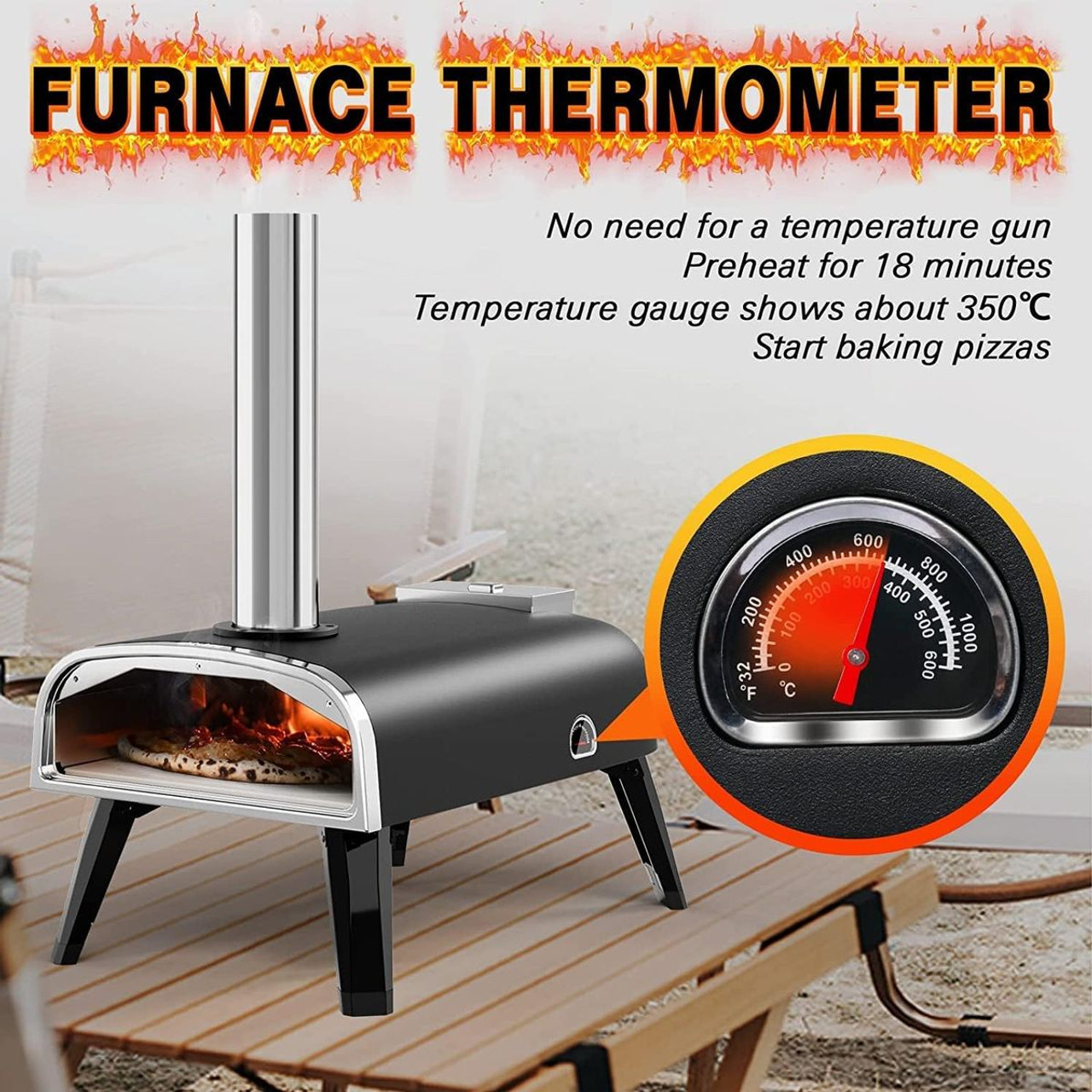 aidpiza Outdoor 12" Wood Fired Pizza Oven product image