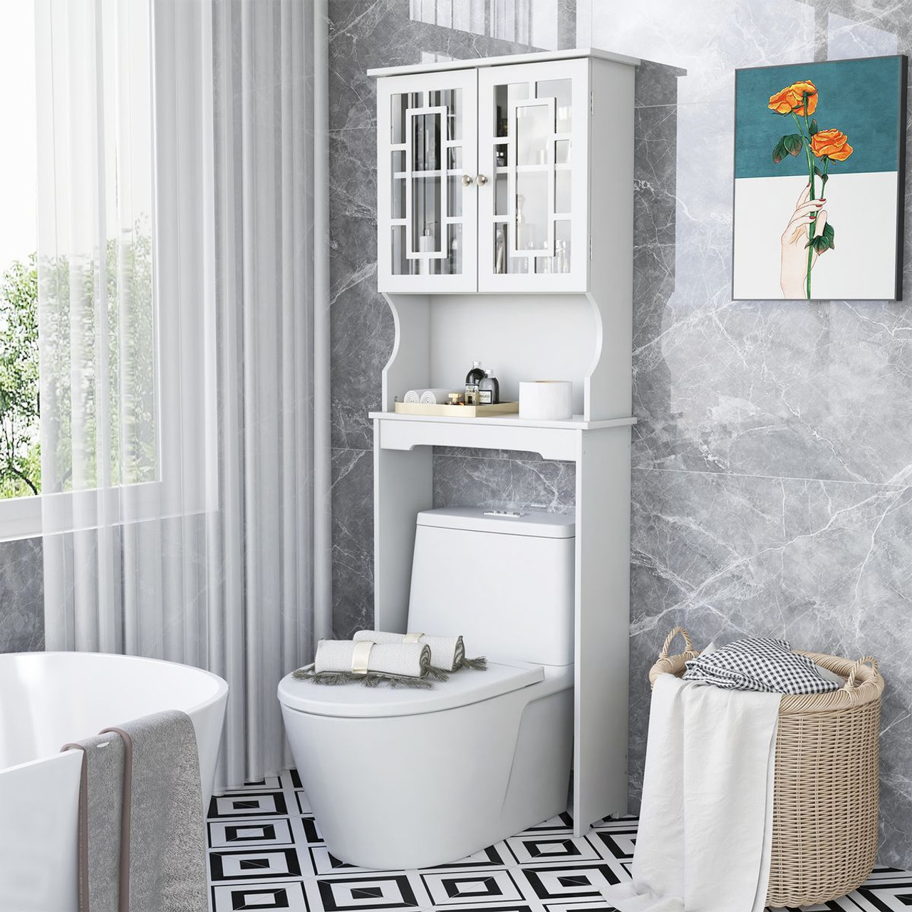 Bathroom Space-Saving Organizer with Adjustable Shelf product image