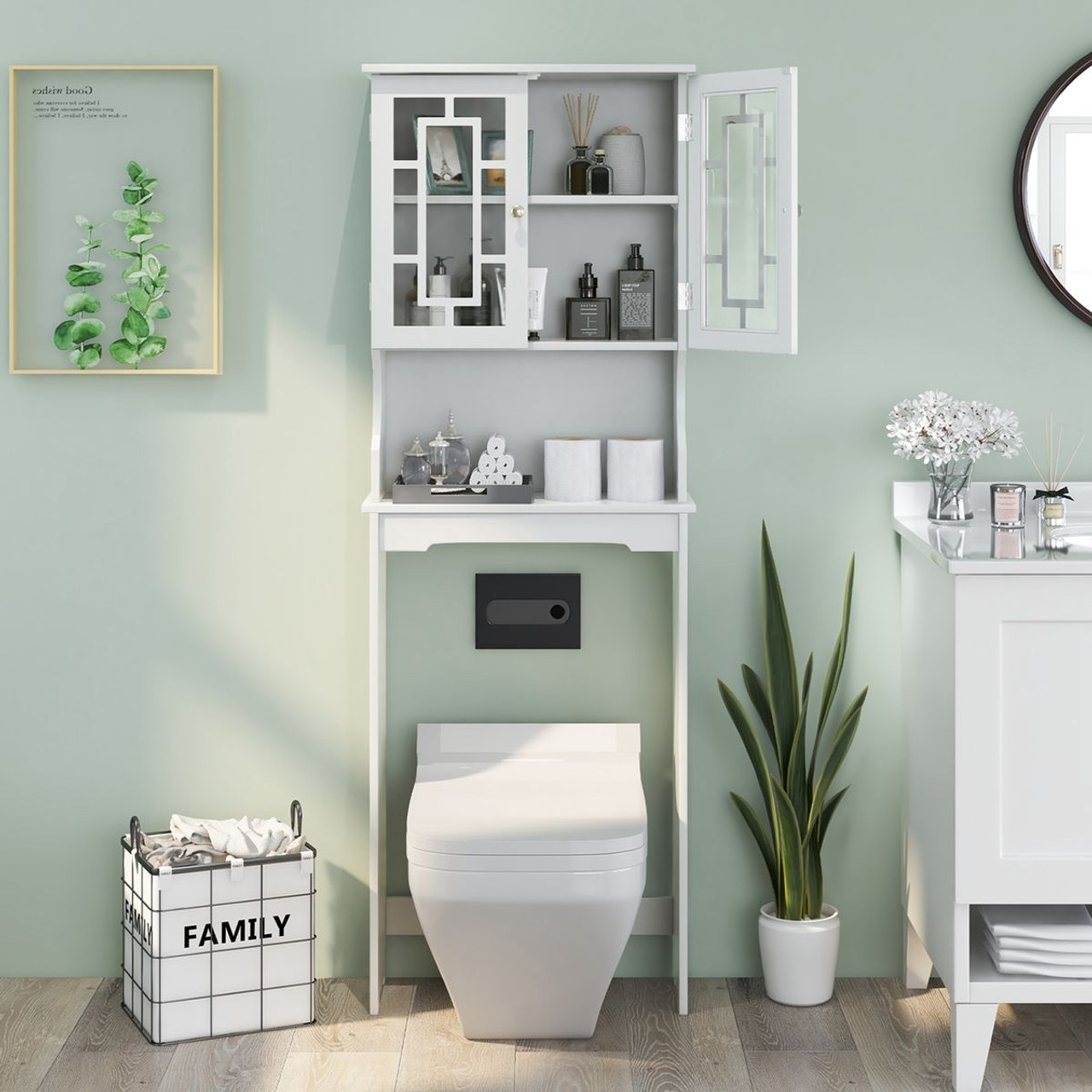 Bathroom Space-Saving Organizer with Adjustable Shelf product image