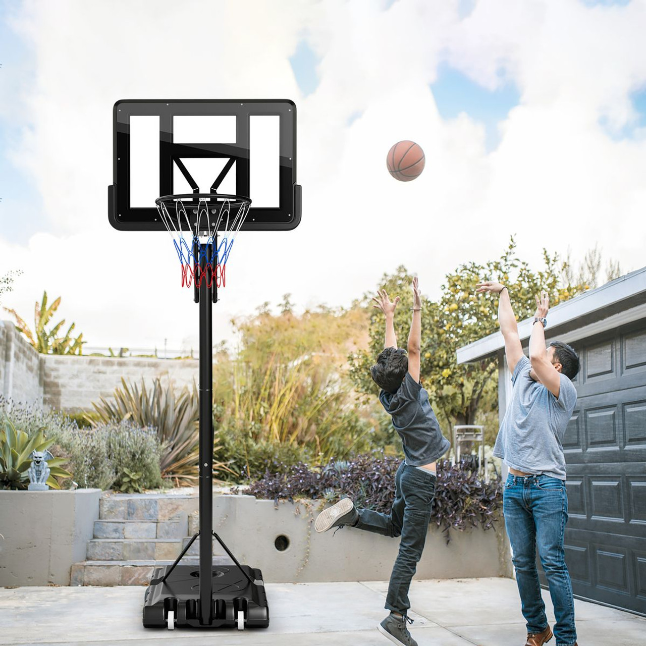 Portable 8 to 10-Foot 5-Level Adjustable Basketball Hoop product image