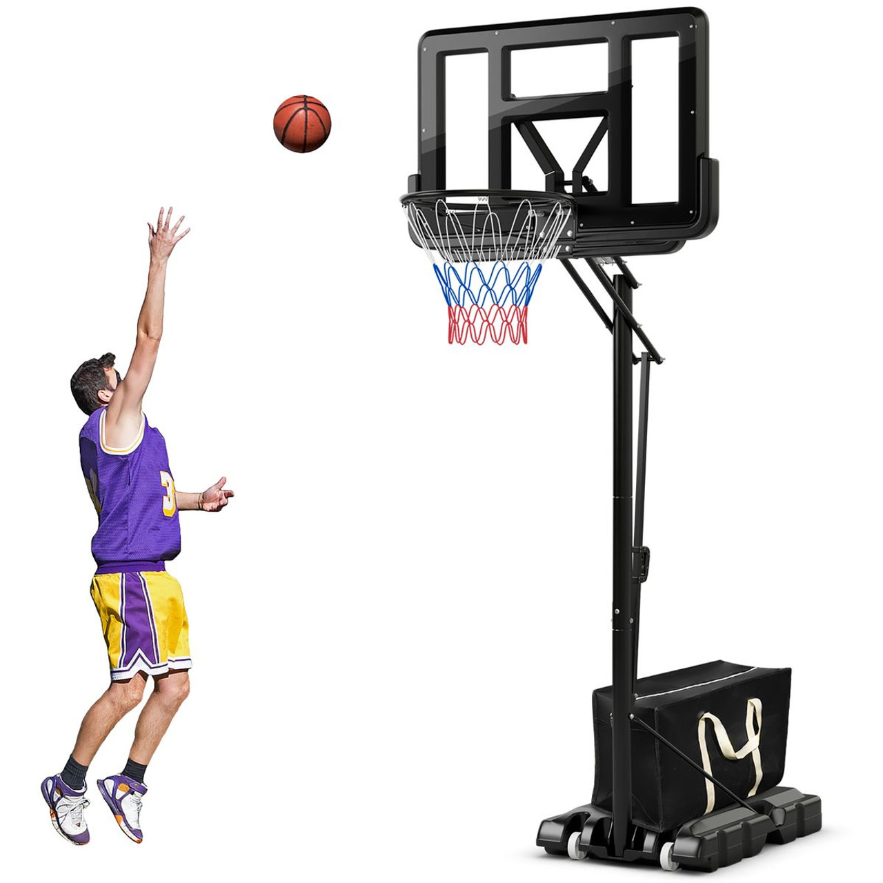 Portable 8 to 10-Foot 5-Level Adjustable Basketball Hoop product image