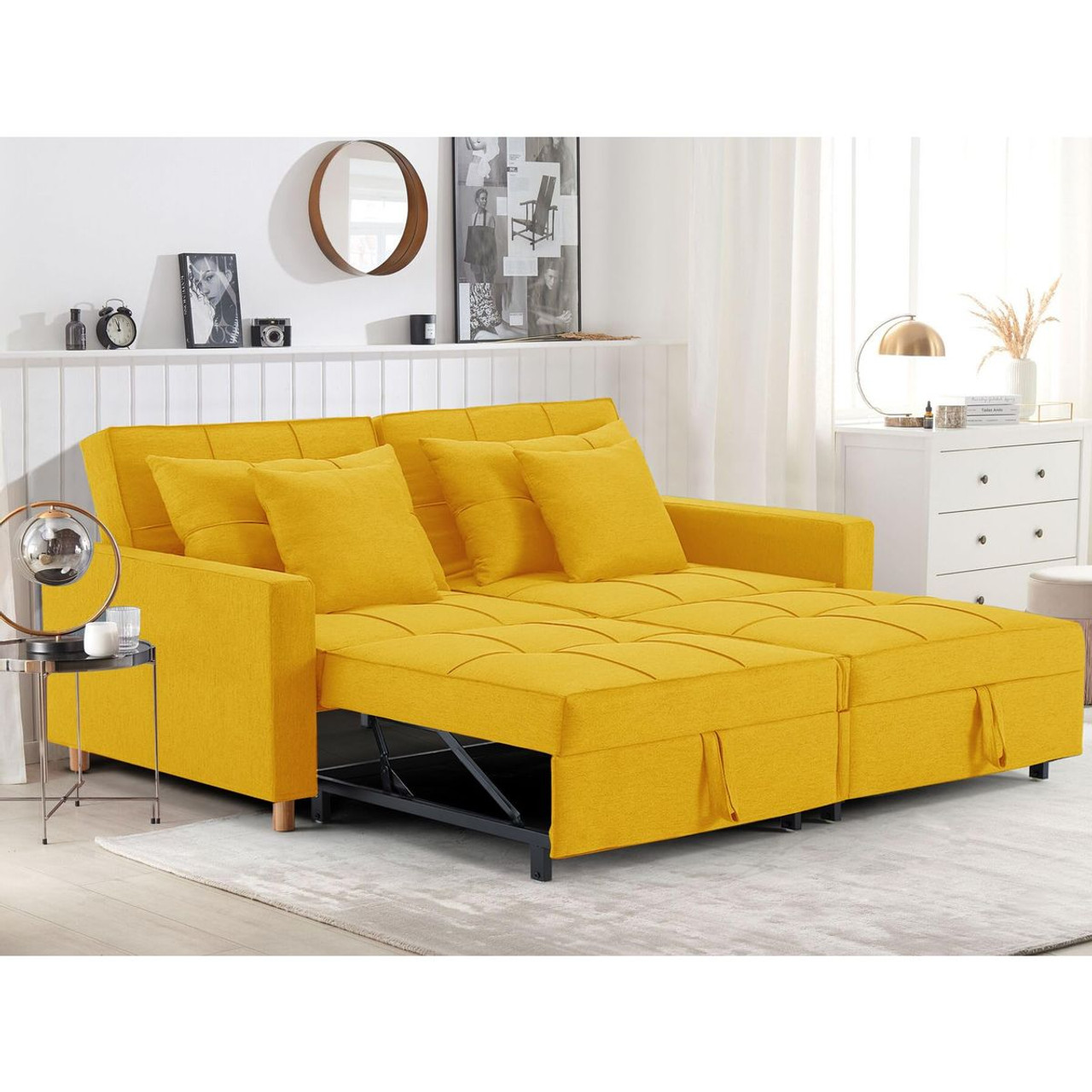 YODOLLA 3-in-1 Convertible Sleeper Loveseat product image