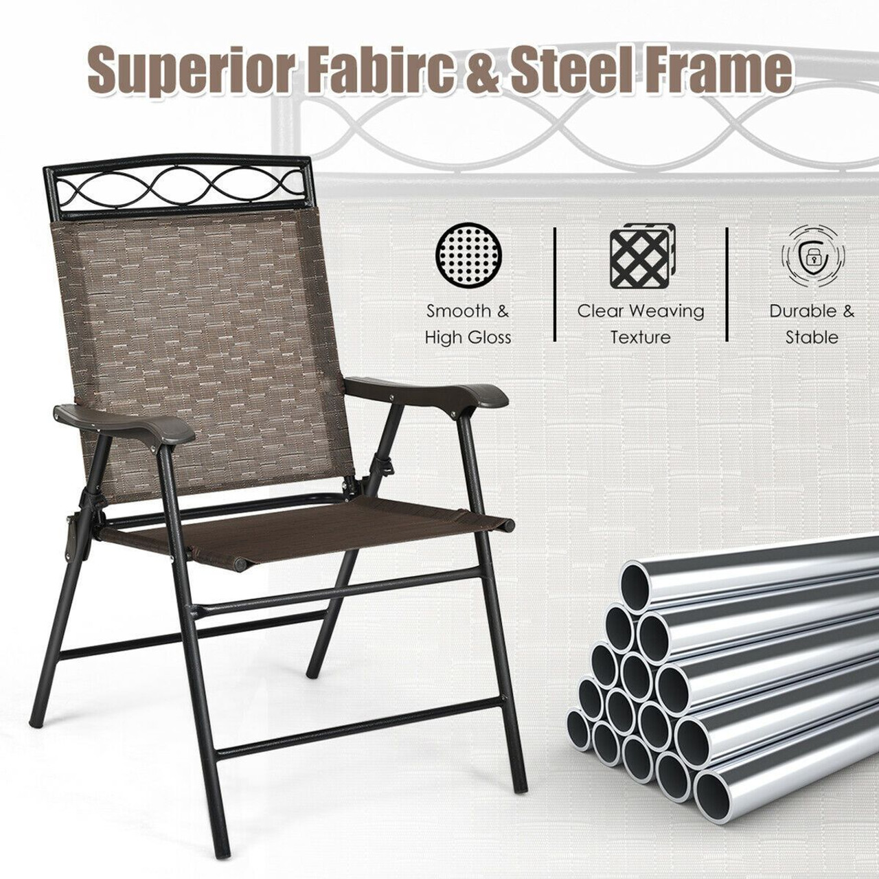 Patio Folding Sling Chair (2 or 4-Pack) product image