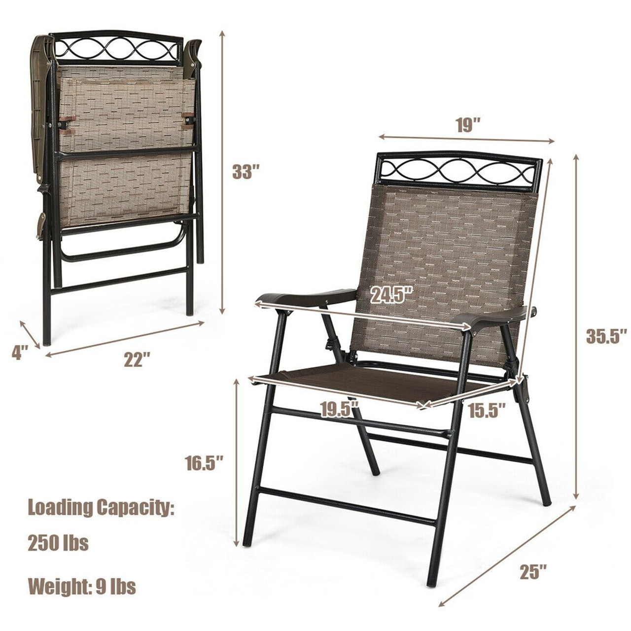 Patio Folding Sling Chair (2 or 4-Pack) product image
