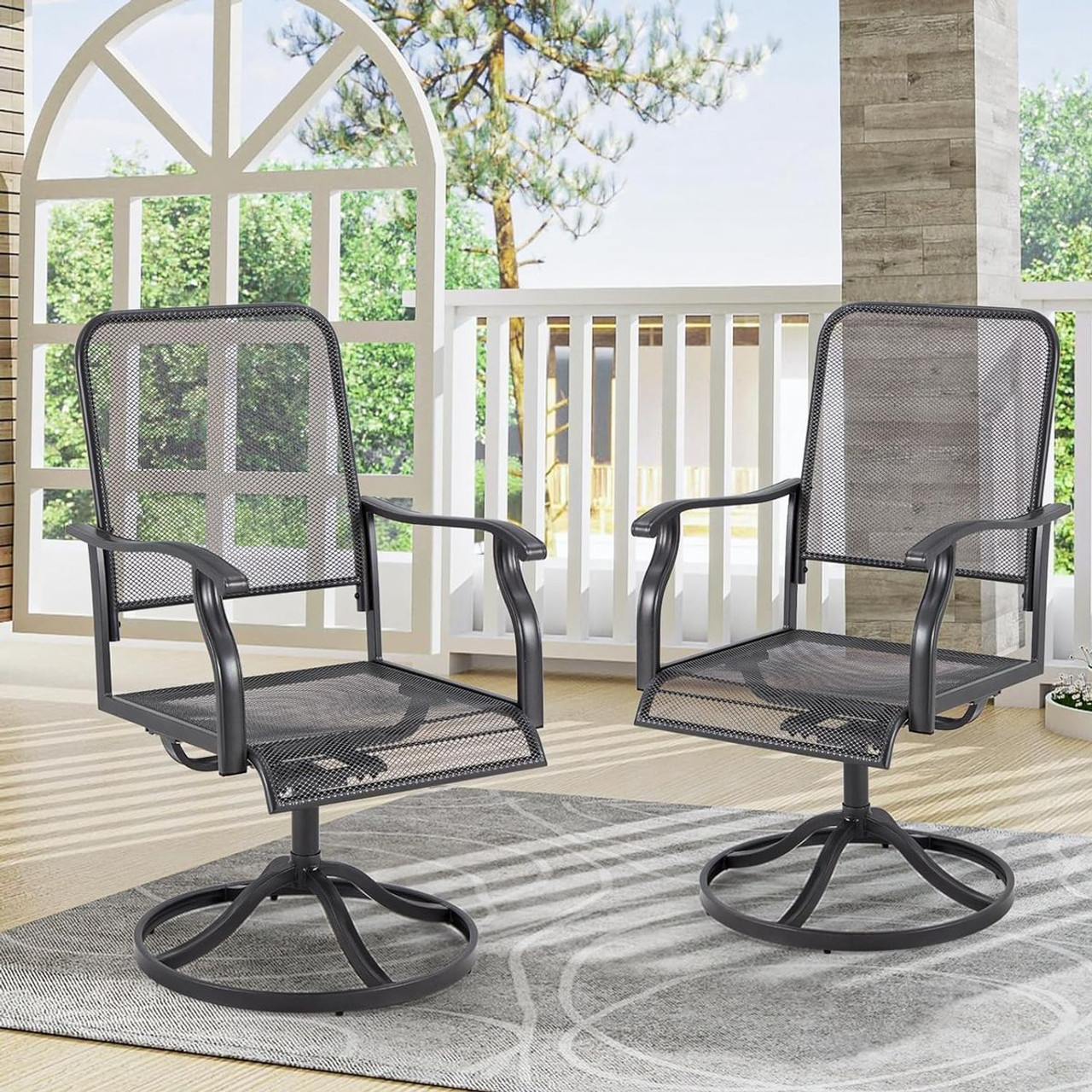 Outdoor Rocking or Swivel Patio Dining Chairs (Set of 2) product image
