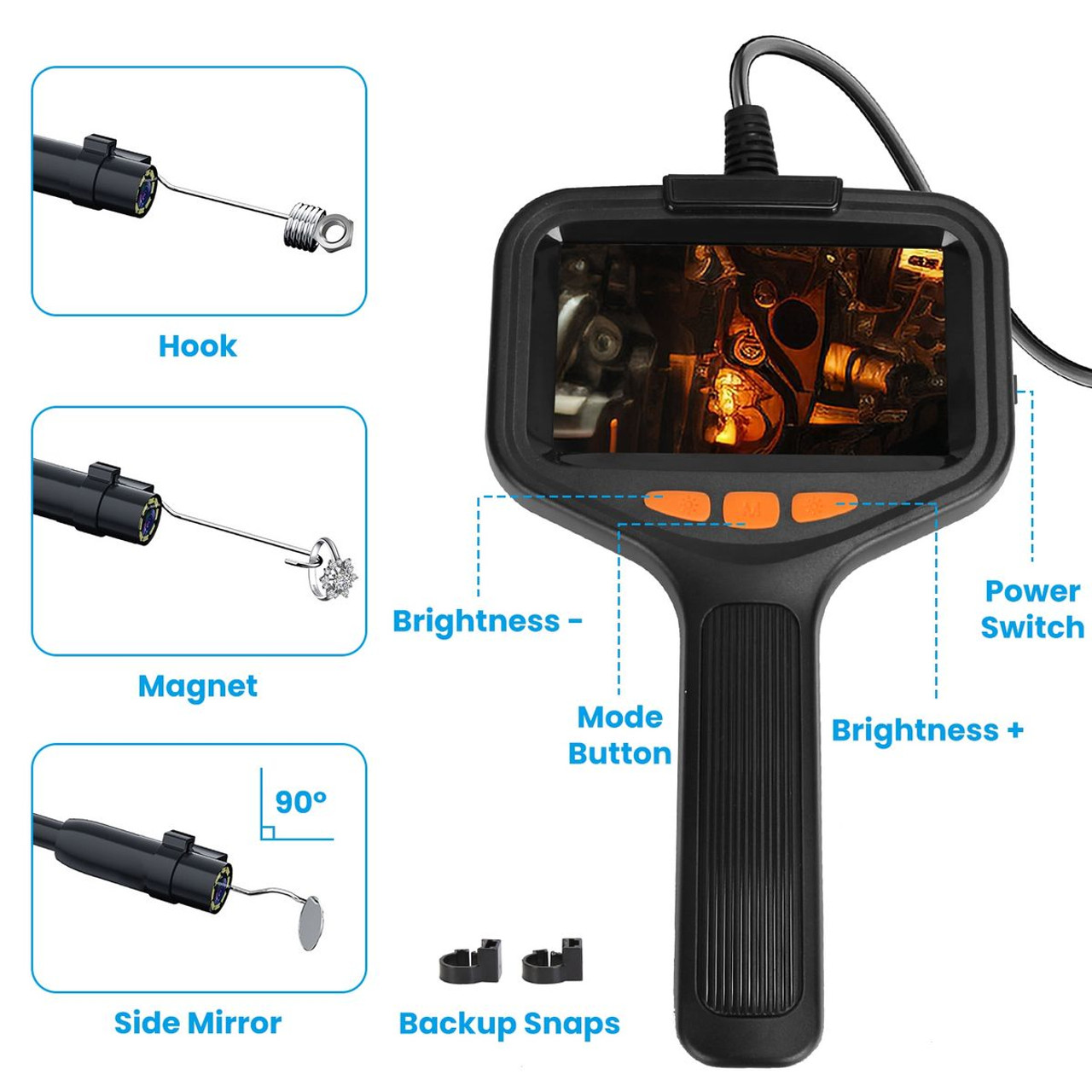 Industrial Endoscope Camera, 8mm Lens, 4.3-Inch Screen product image
