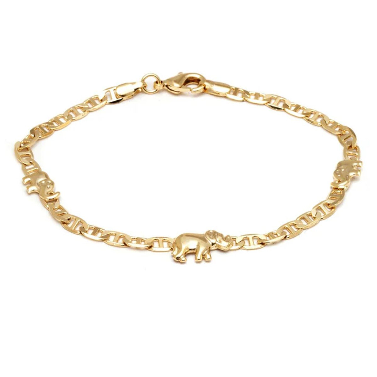 18K Gold Plated 10-Inch Elephant Charm Anklet product image