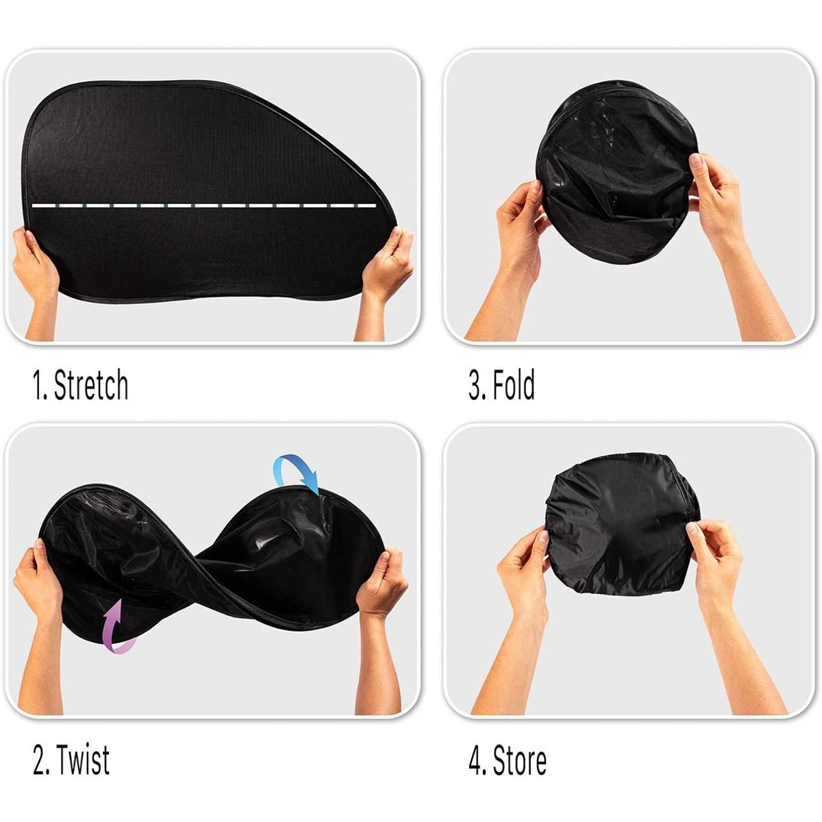 Zone Tech® 3-Piece Car Side And Rear Window Cling-on Sun Shades, SS0023 product image