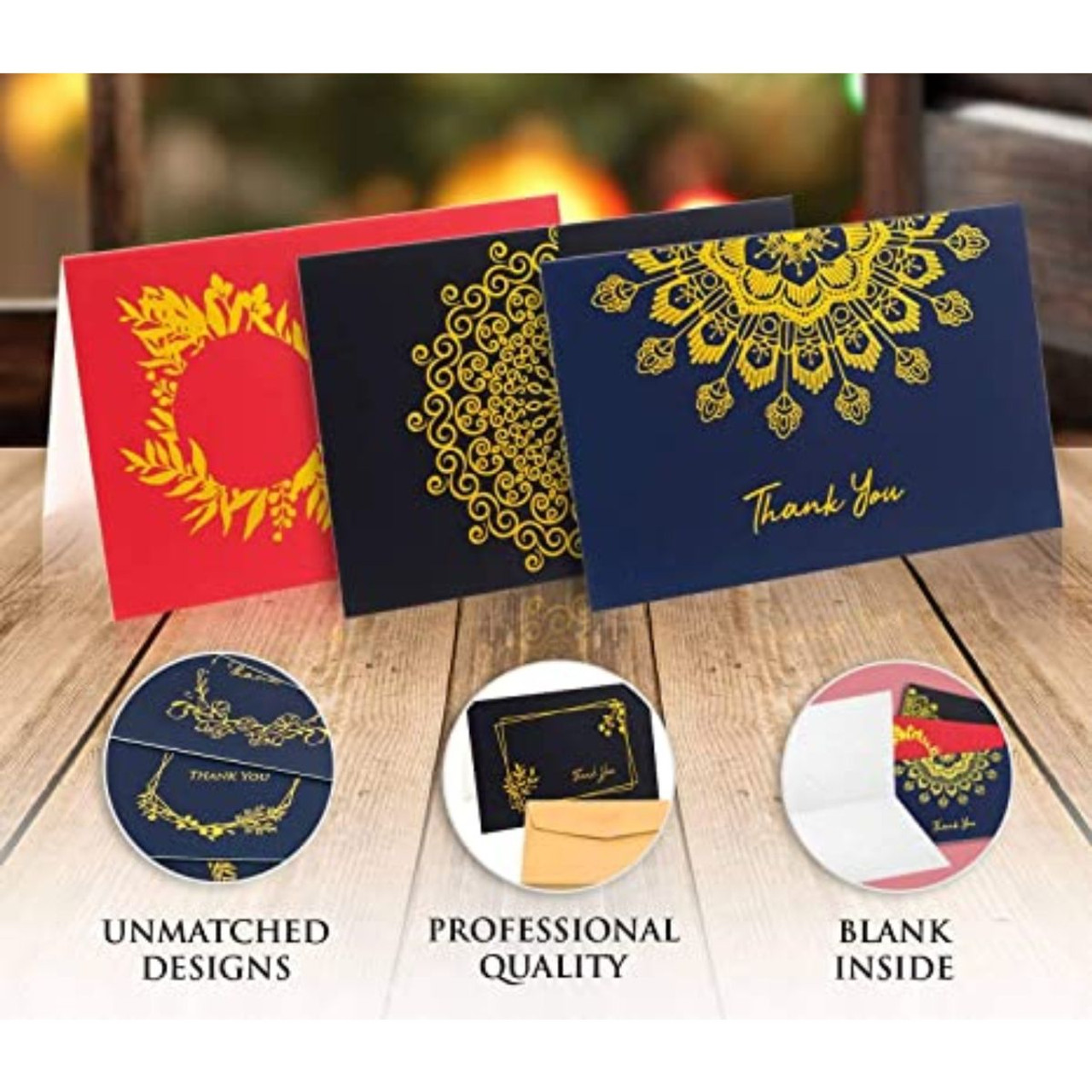 120 Thank You Blank Cards and Designed Envelopes Note Cards product image