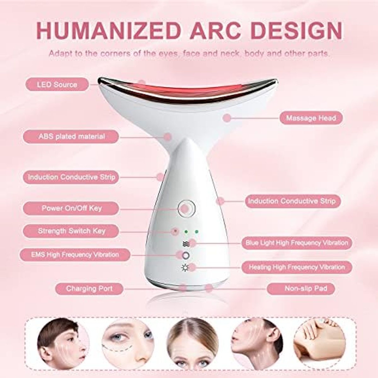 Neck Firming Wrinkle Removal Tool, Chin Reducer Tool, Skin Rejuvenation Beauty Massager for Skin Care, Improve, Firm, Tighten and Smooth product image