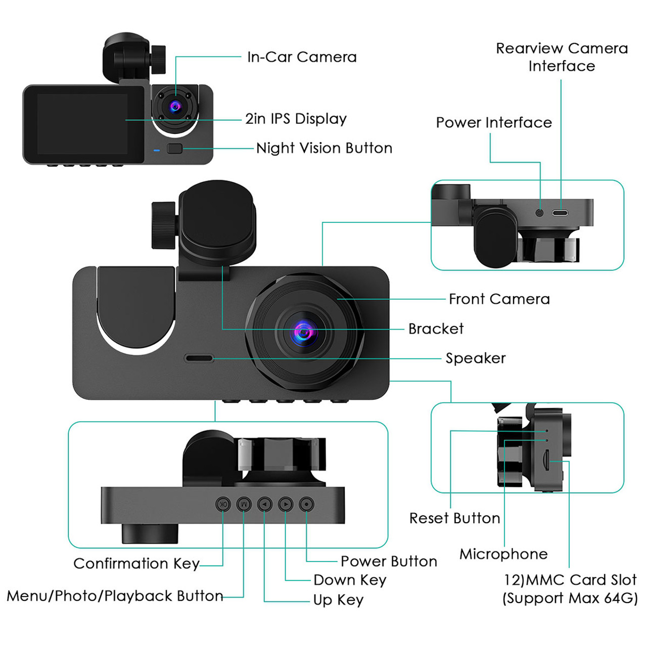 3-Channel Dash Cam product image