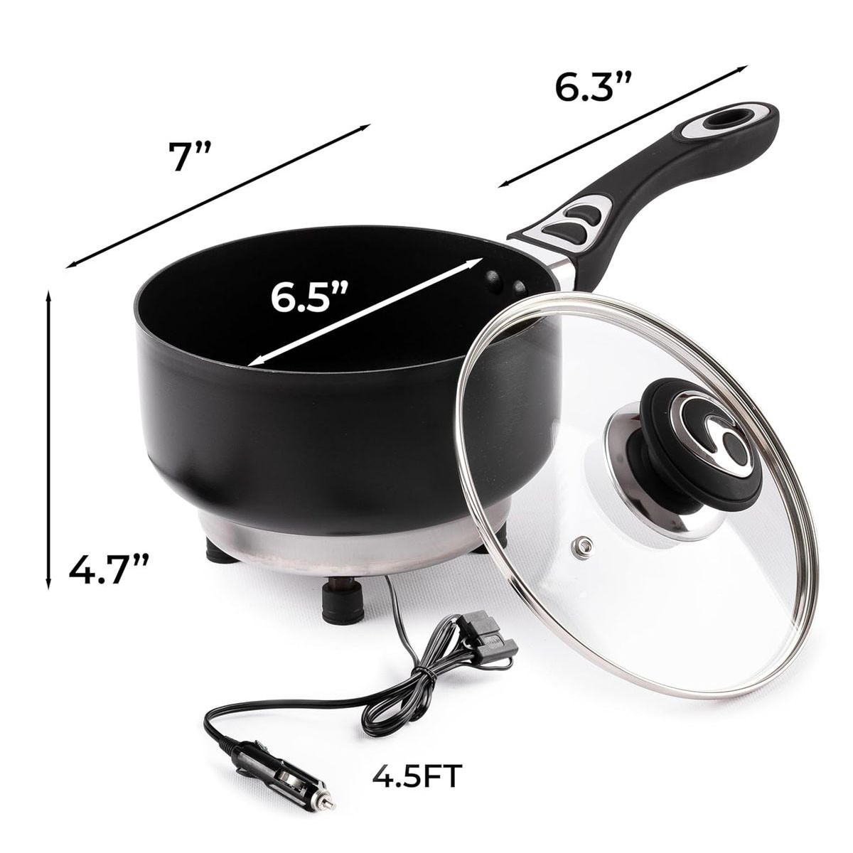 2-Quart 12V Stainless Steel Saucepan By Zone Tech® product image