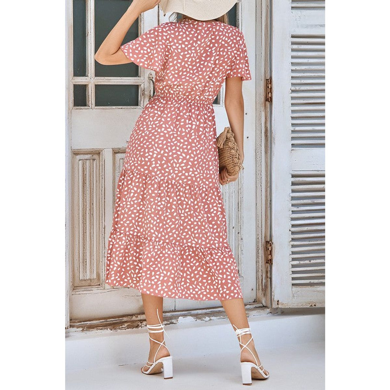 Women's Fluttering Dots Tiered Dress product image
