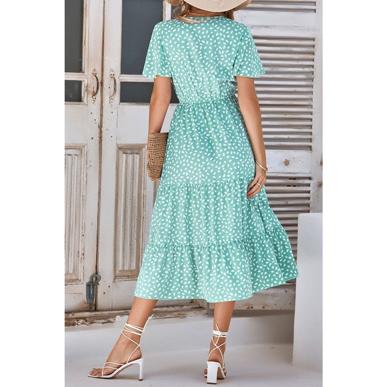 Women's Fluttering Dots Tiered Dress product image