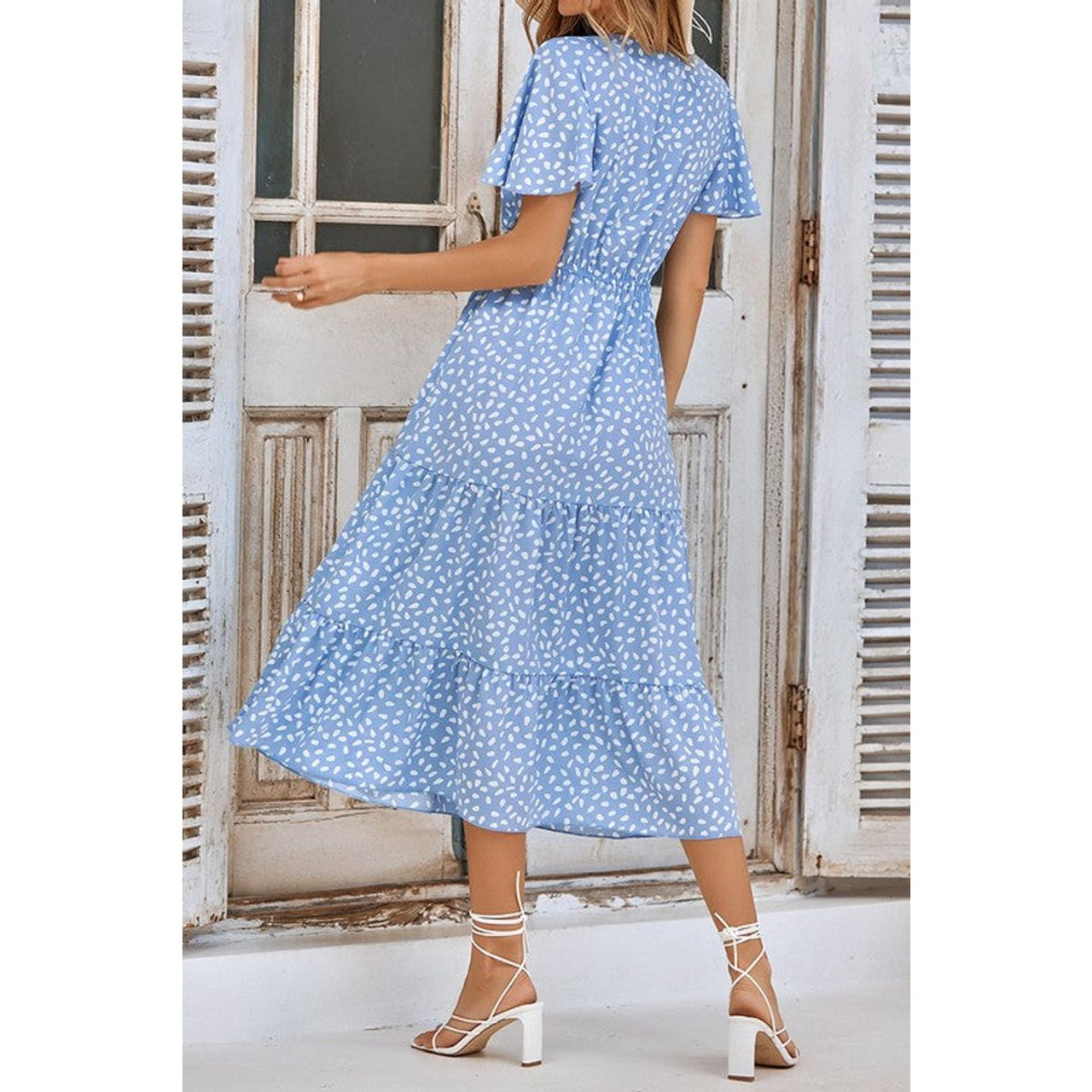 Women's Fluttering Dots Tiered Dress product image