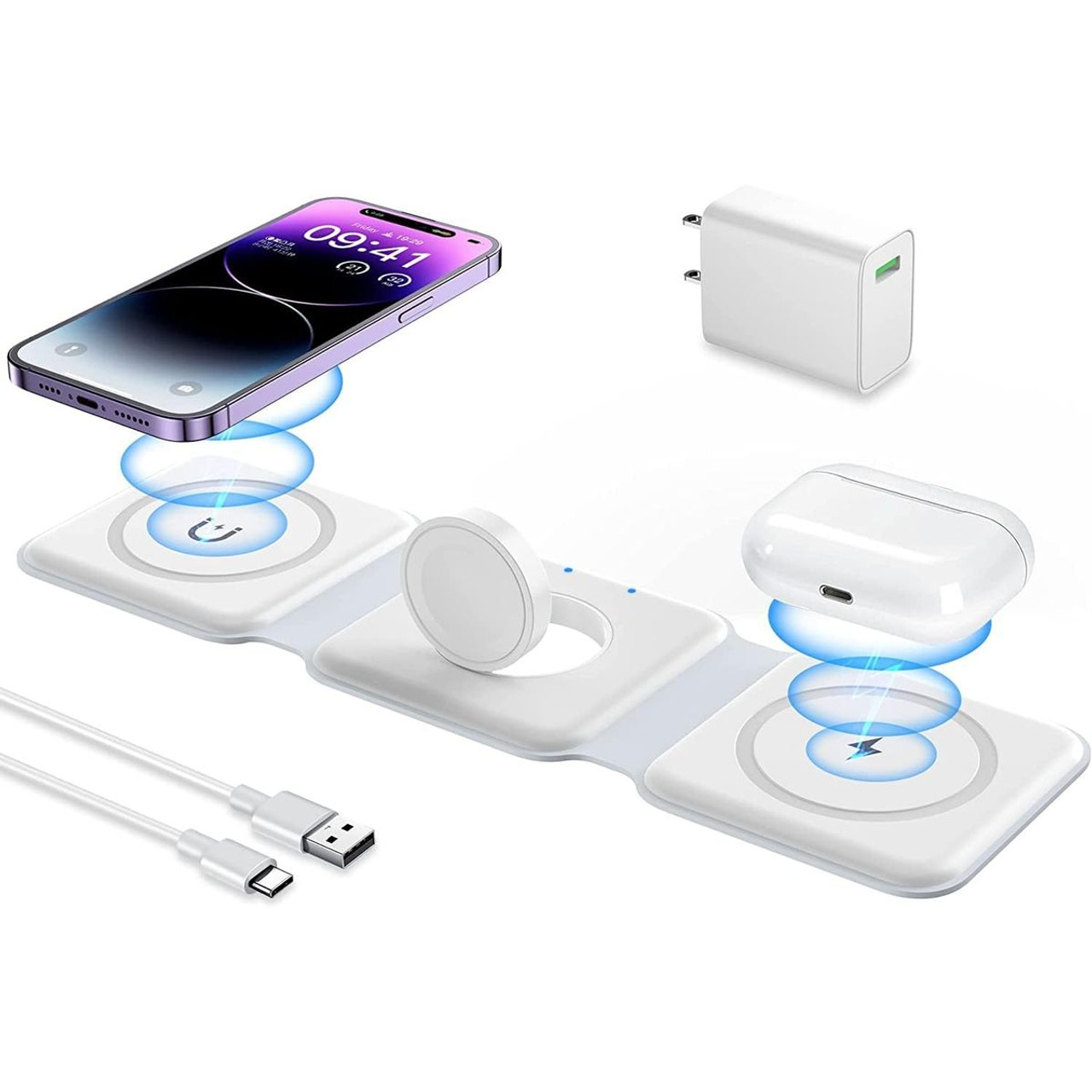 Magnetic Foldable 3-in-1 Wireless Charging Pad  product image