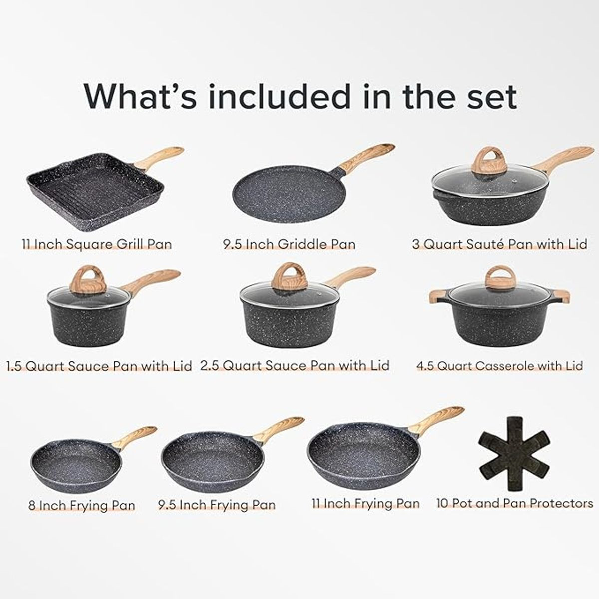 JEETEE Nonstick Cookware Set (23-Piece) product image