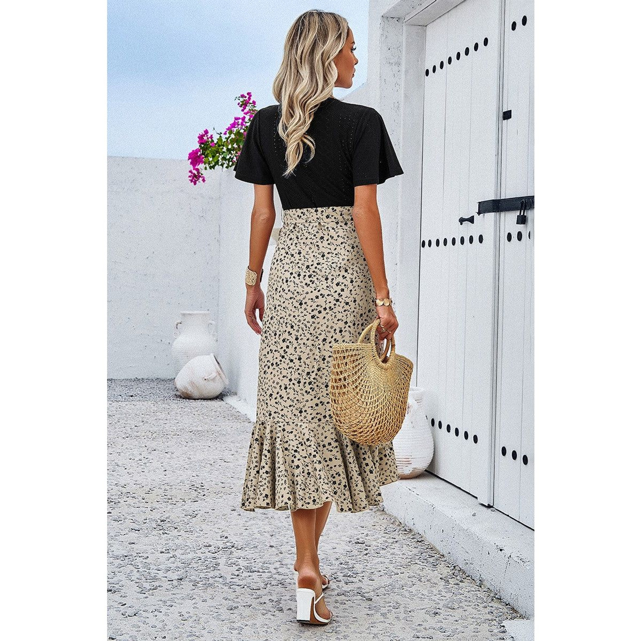 Women's Floral Fusion Wrap Midi Dress product image