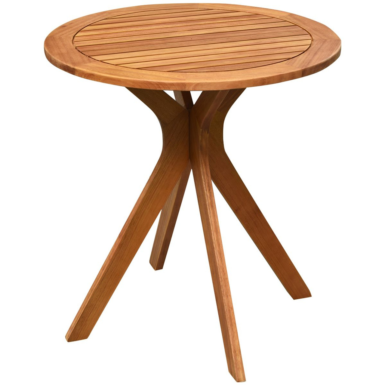 27-Inch Outdoor Round Solid Wood Coffee Side Bistro Table product image