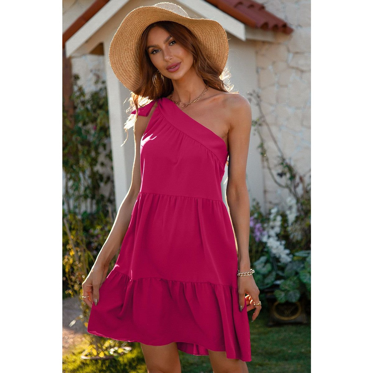Women's One-Shoulder Charm Dress product image