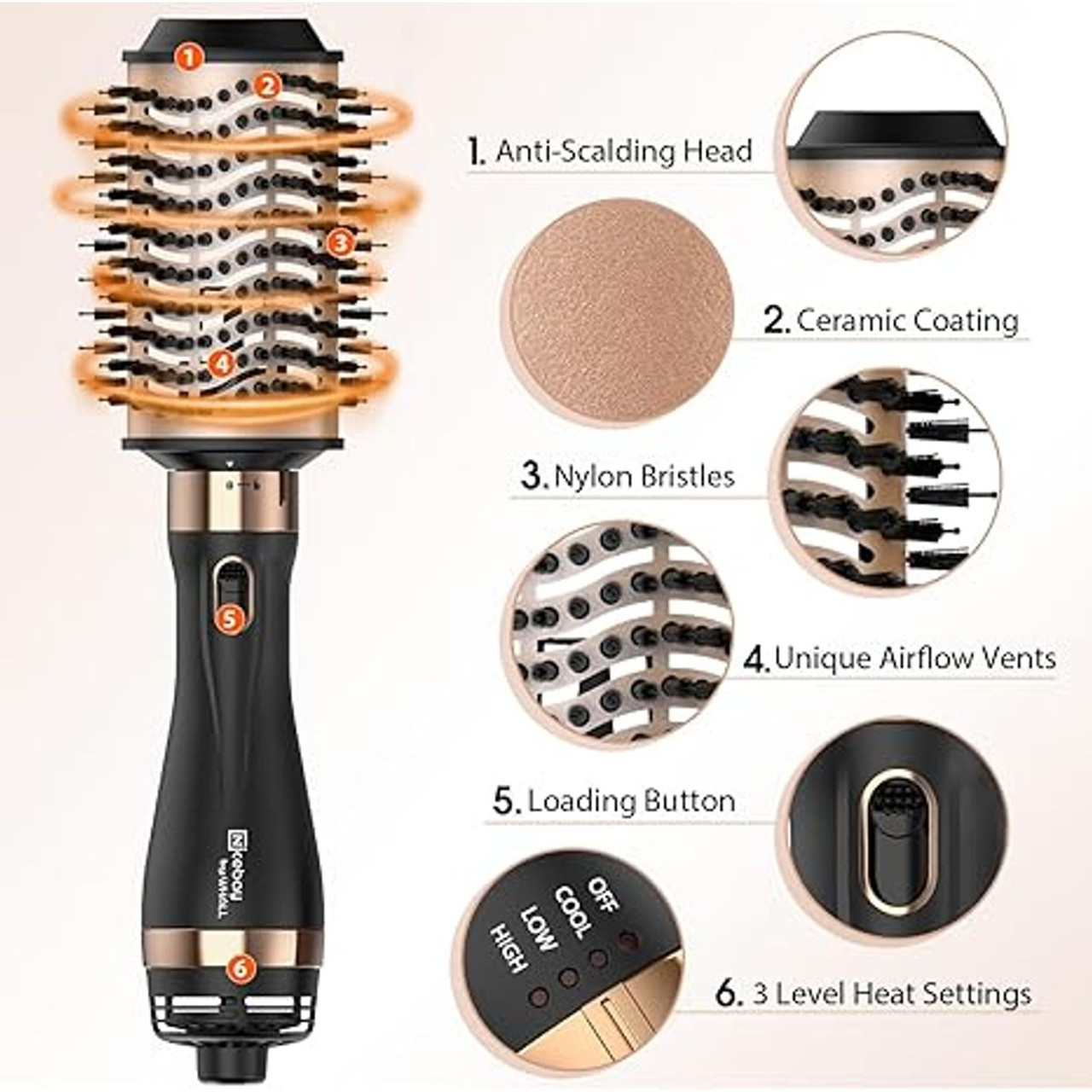 Nicebay 2-in-1 Hair Dryer Brush product image