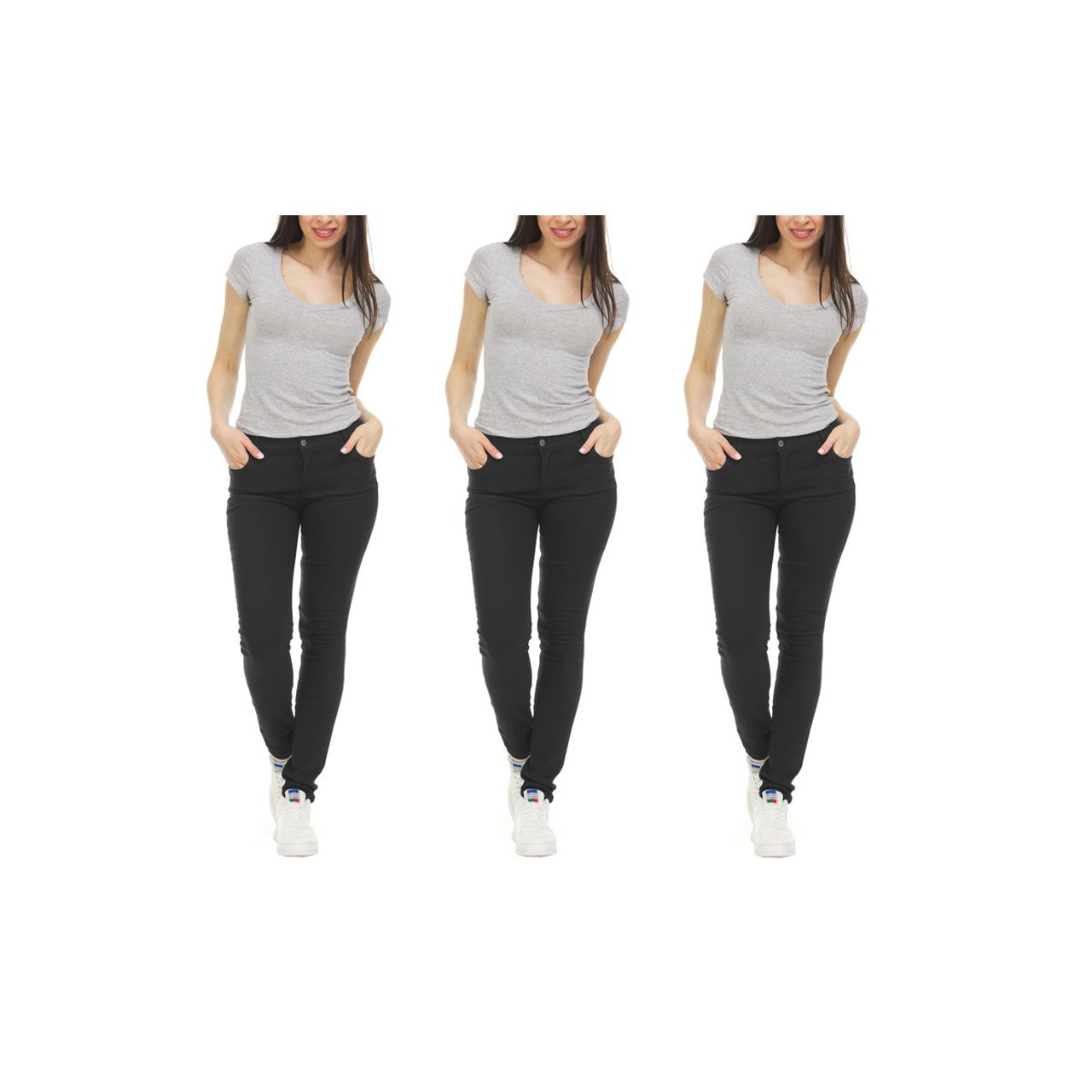 Stretchy Skinny Chino Pants for Women (3-Pack) product image
