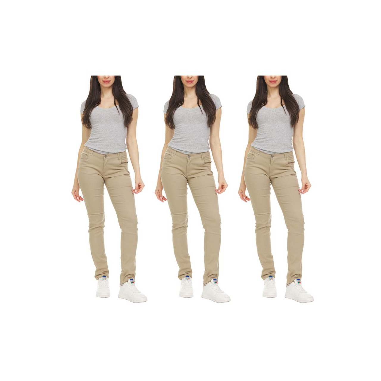 Stretchy Skinny Chino Pants for Women (3-Pack) product image