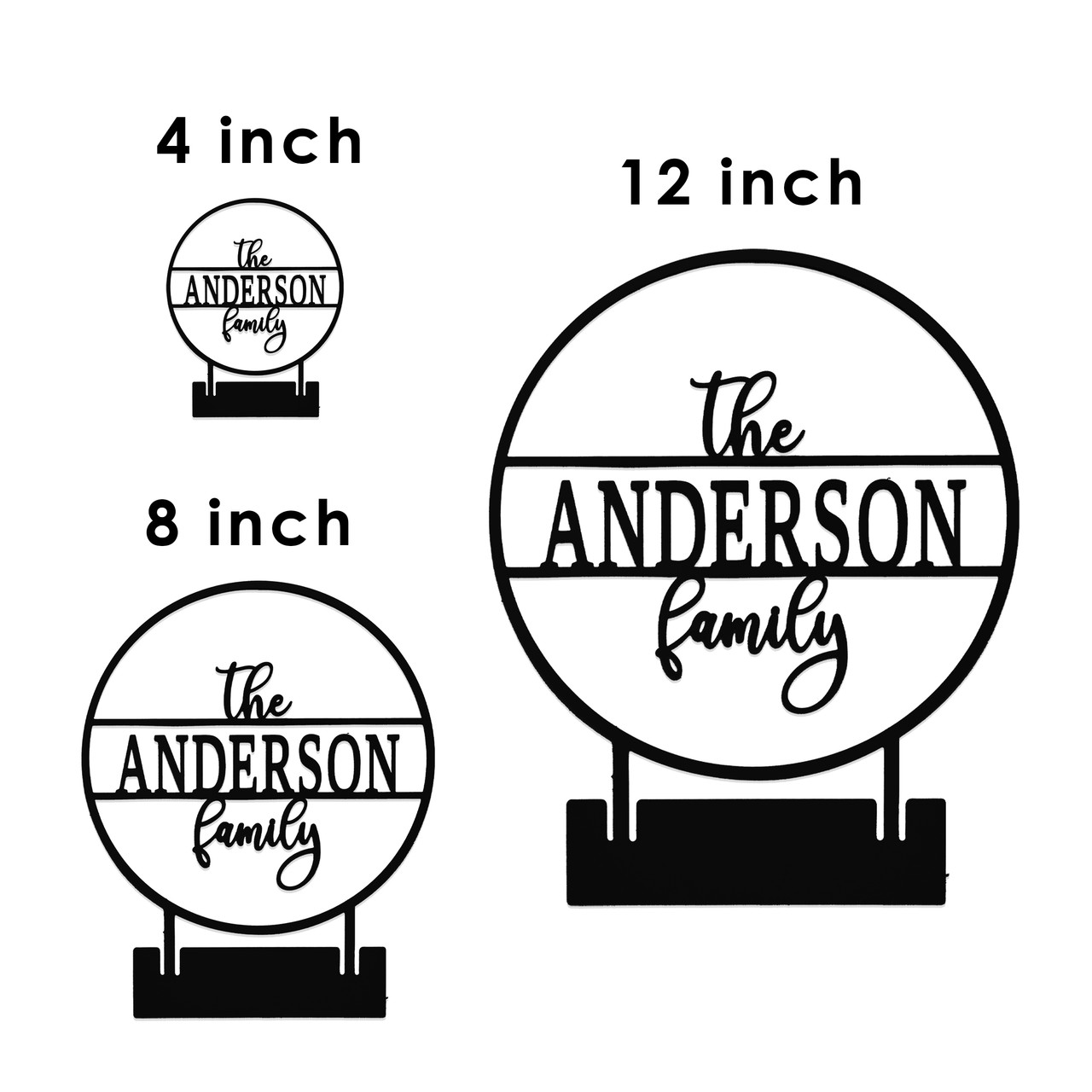 Personalized Round Tabletop Name Sign (3 Sizes/4 Colors) product image