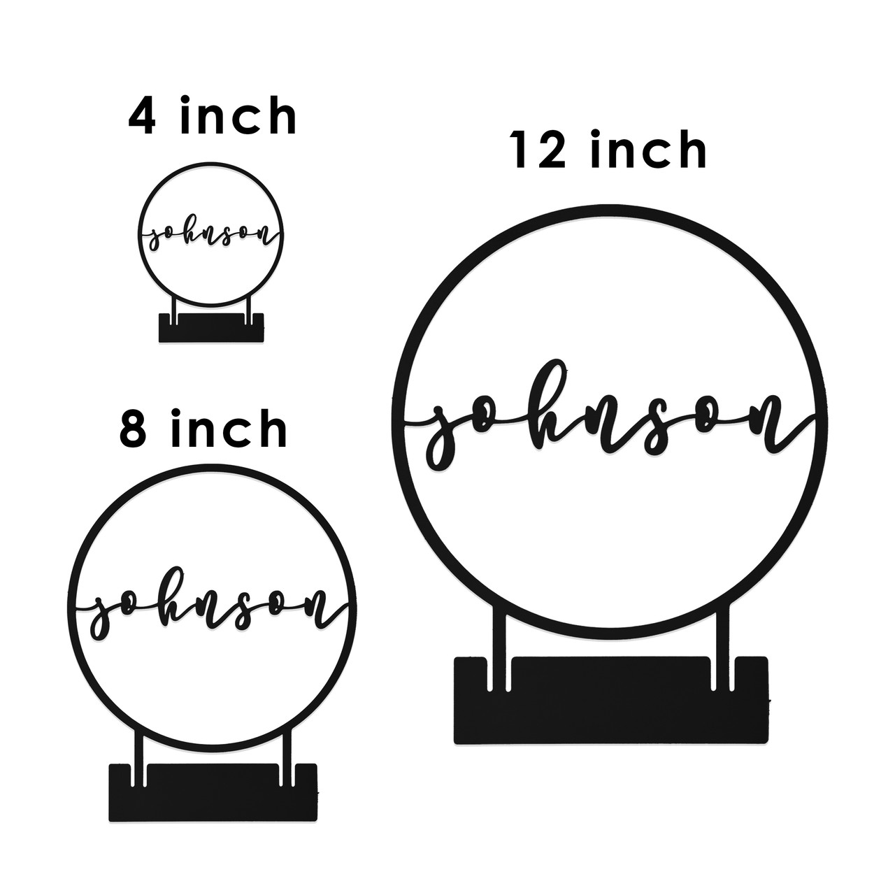 Personalized Round Tabletop Name Sign (3 Sizes/4 Colors) product image