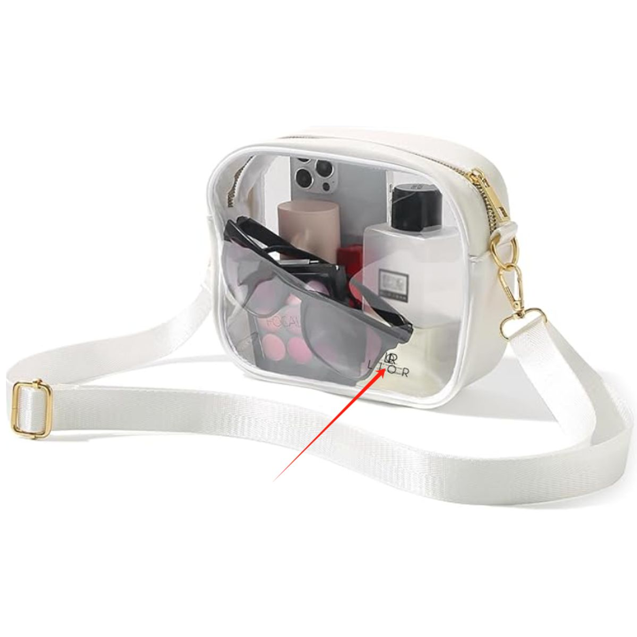 Lior™ Stadium-Approved Clear Crossbody Purse Bag with Adjustable Strap product image