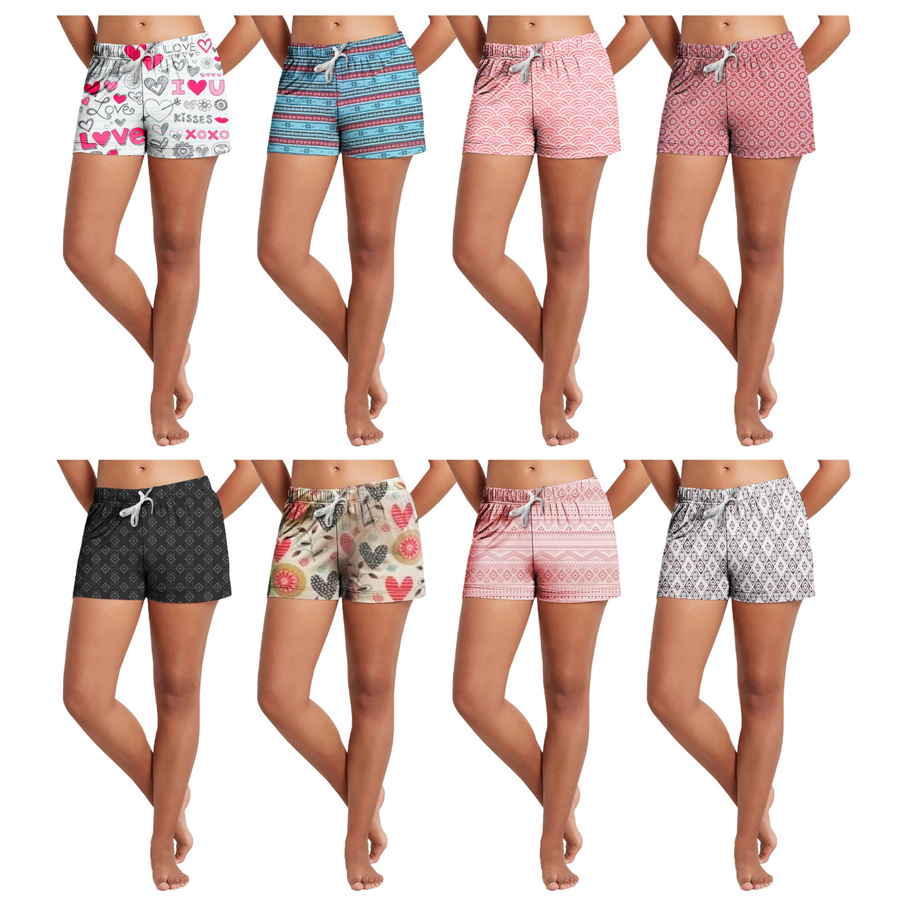 Women's Soft Comfy Printed Lounge Sleep Pajama Shorts (3-Pair) product image