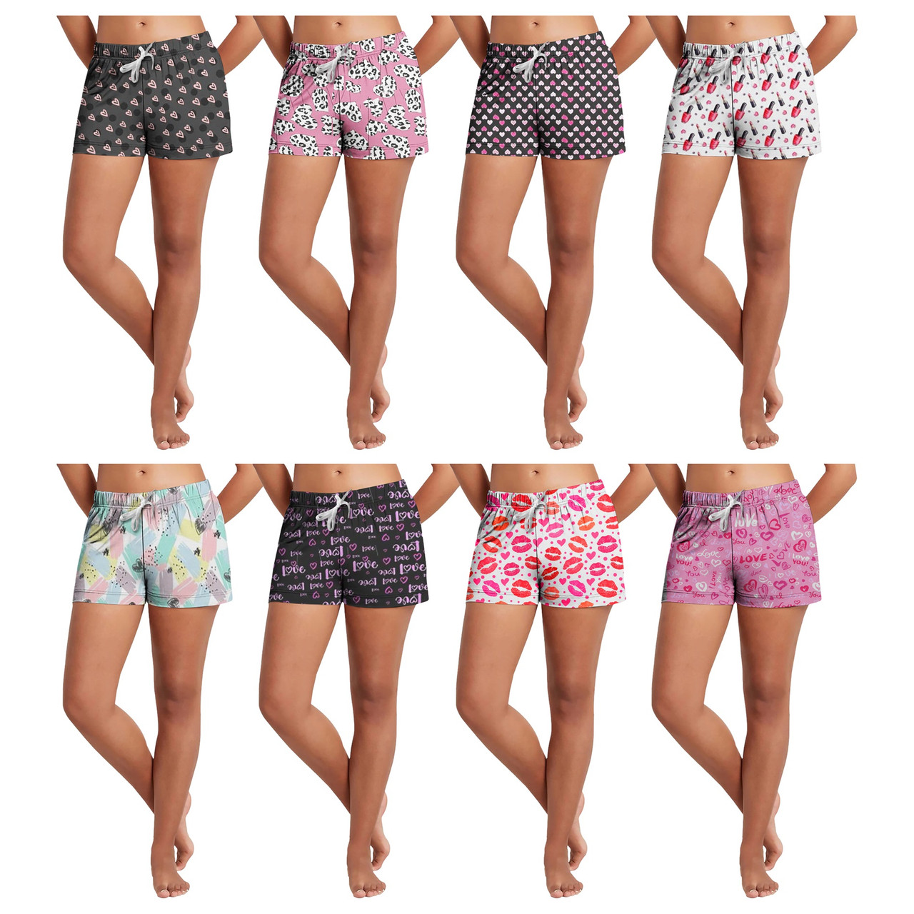 Women's Soft Comfy Printed Lounge Sleep Pajama Shorts (3-Pair) product image