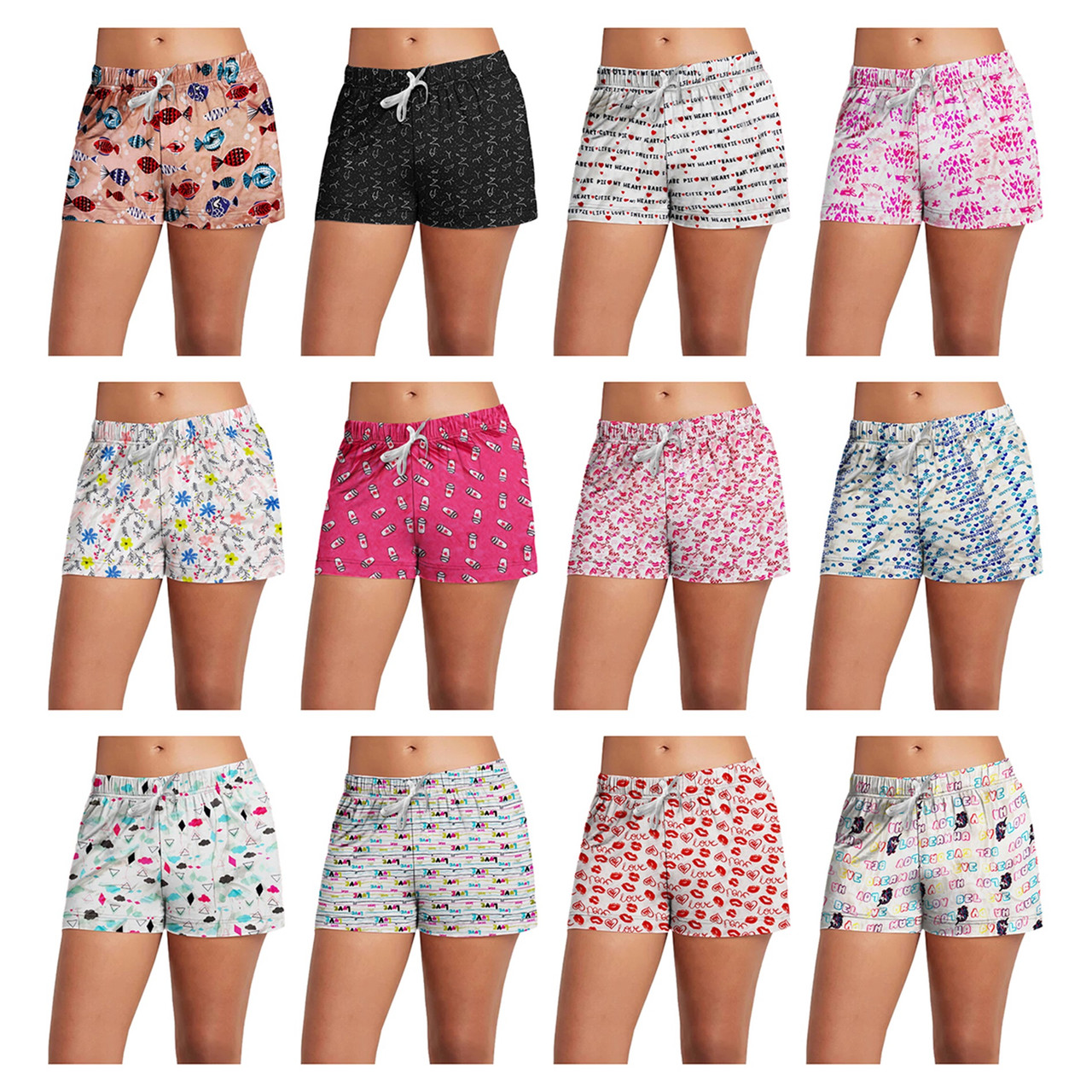 Women's Soft Comfy Printed Lounge Sleep Pajama Shorts (3-Pair) product image