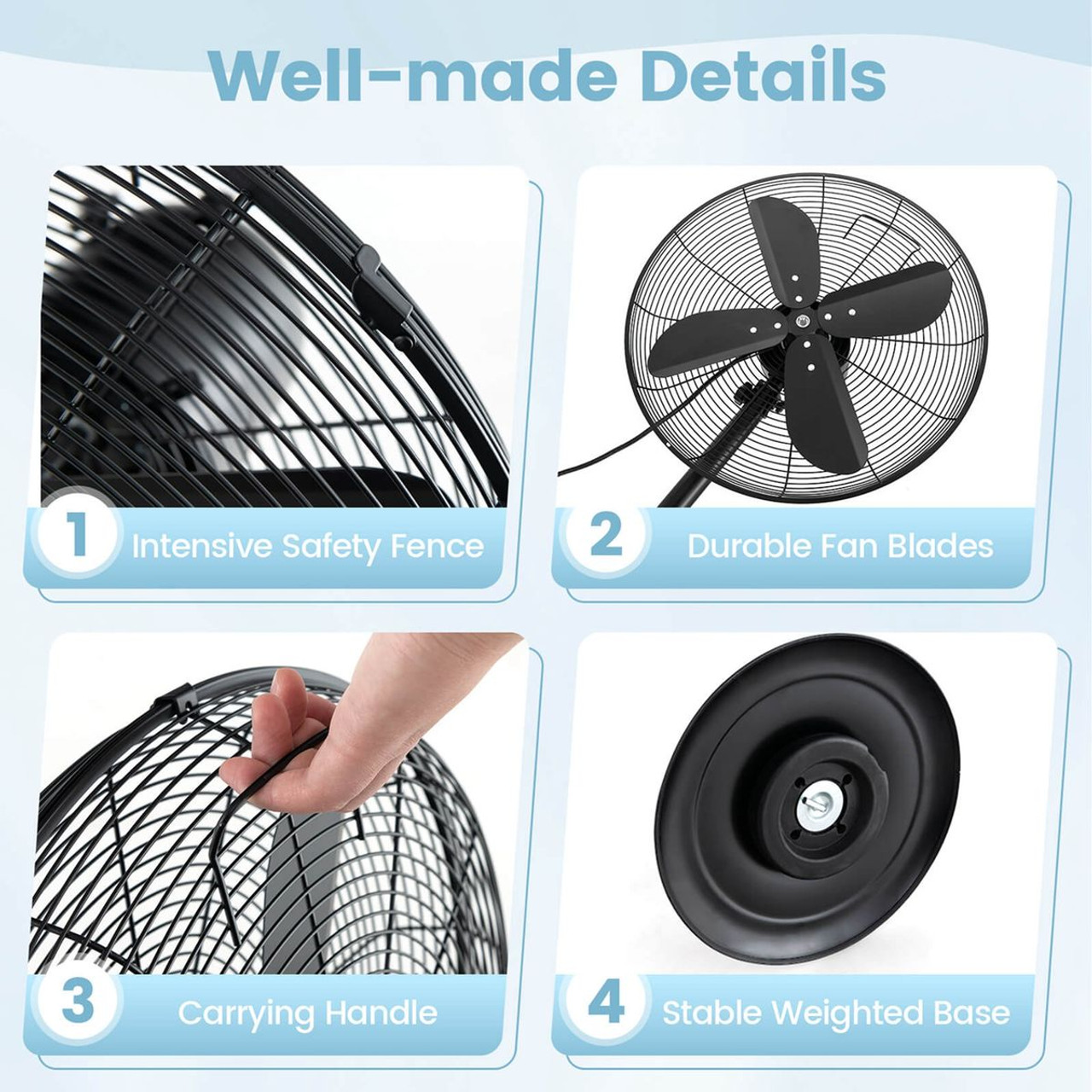 16-Inch Oscillating Standing Pedestal Fan with 3 Speeds & Adjustable Height product image 16-Inch Oscillating Standing Pedestal Fan with 3 Speeds & Adjustable Height product image