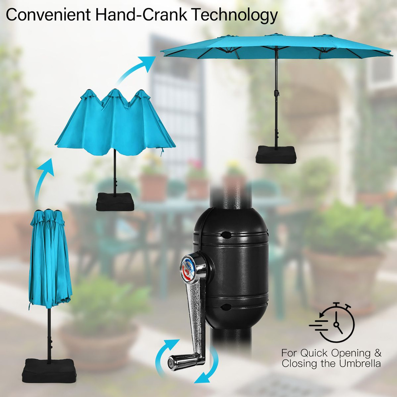 15-Foot Double-Sided Patio Umbrella product image